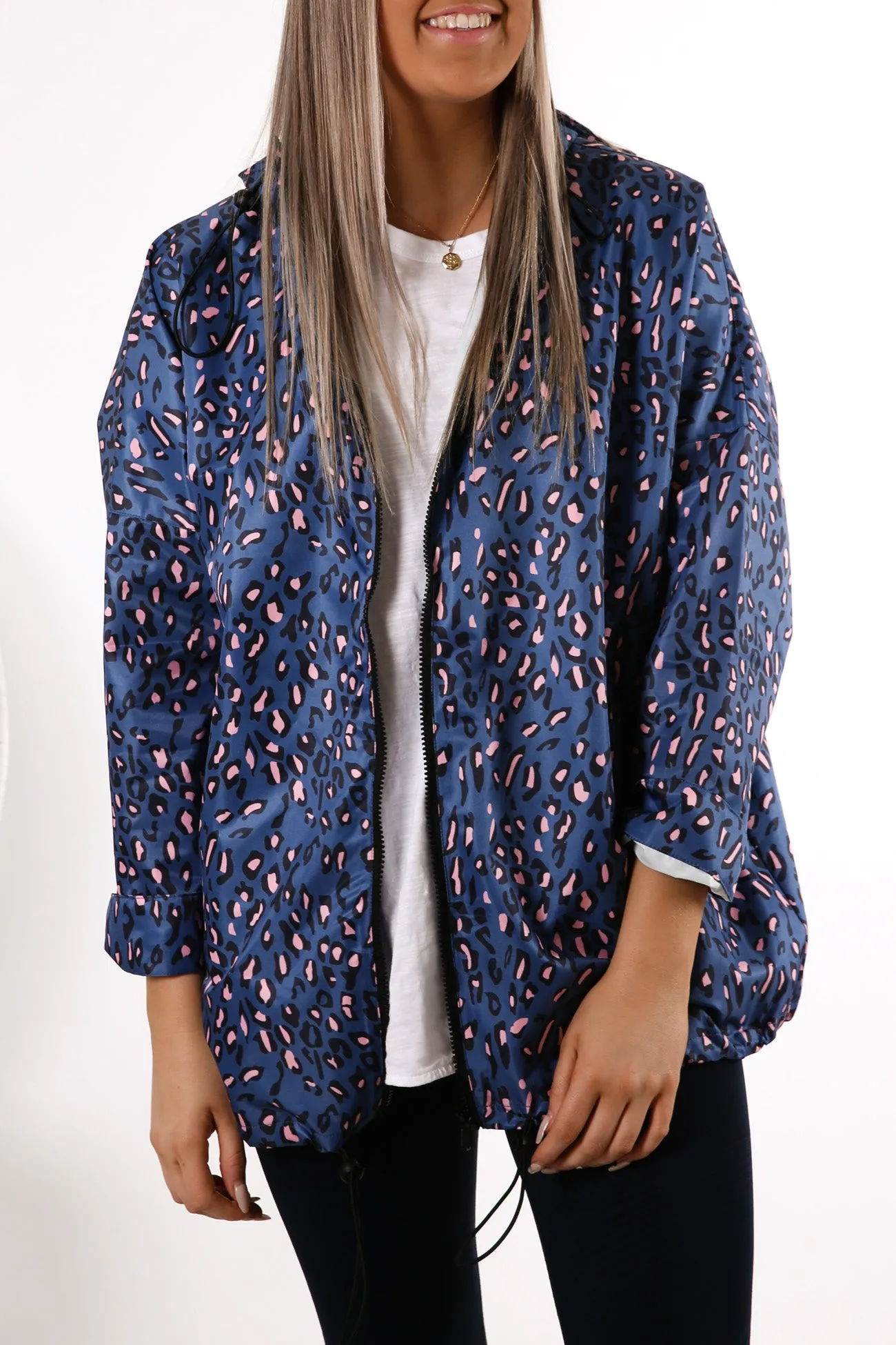 Alla Spray Jacket Navy Leopard