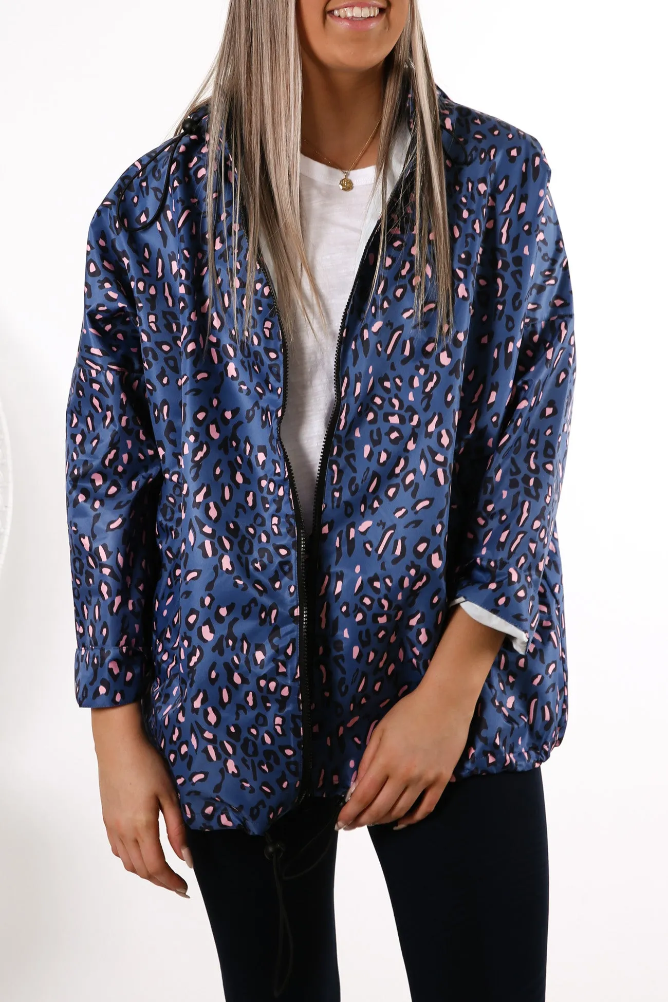 Alla Spray Jacket Navy Leopard
