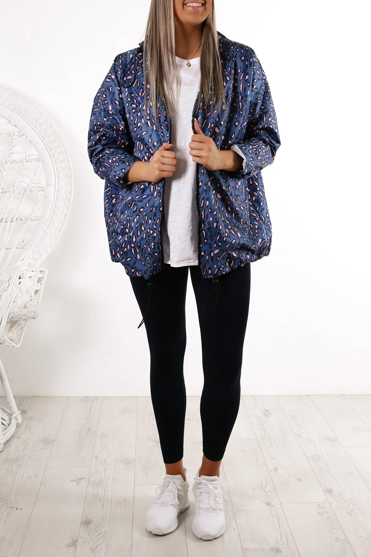 Alla Spray Jacket Navy Leopard