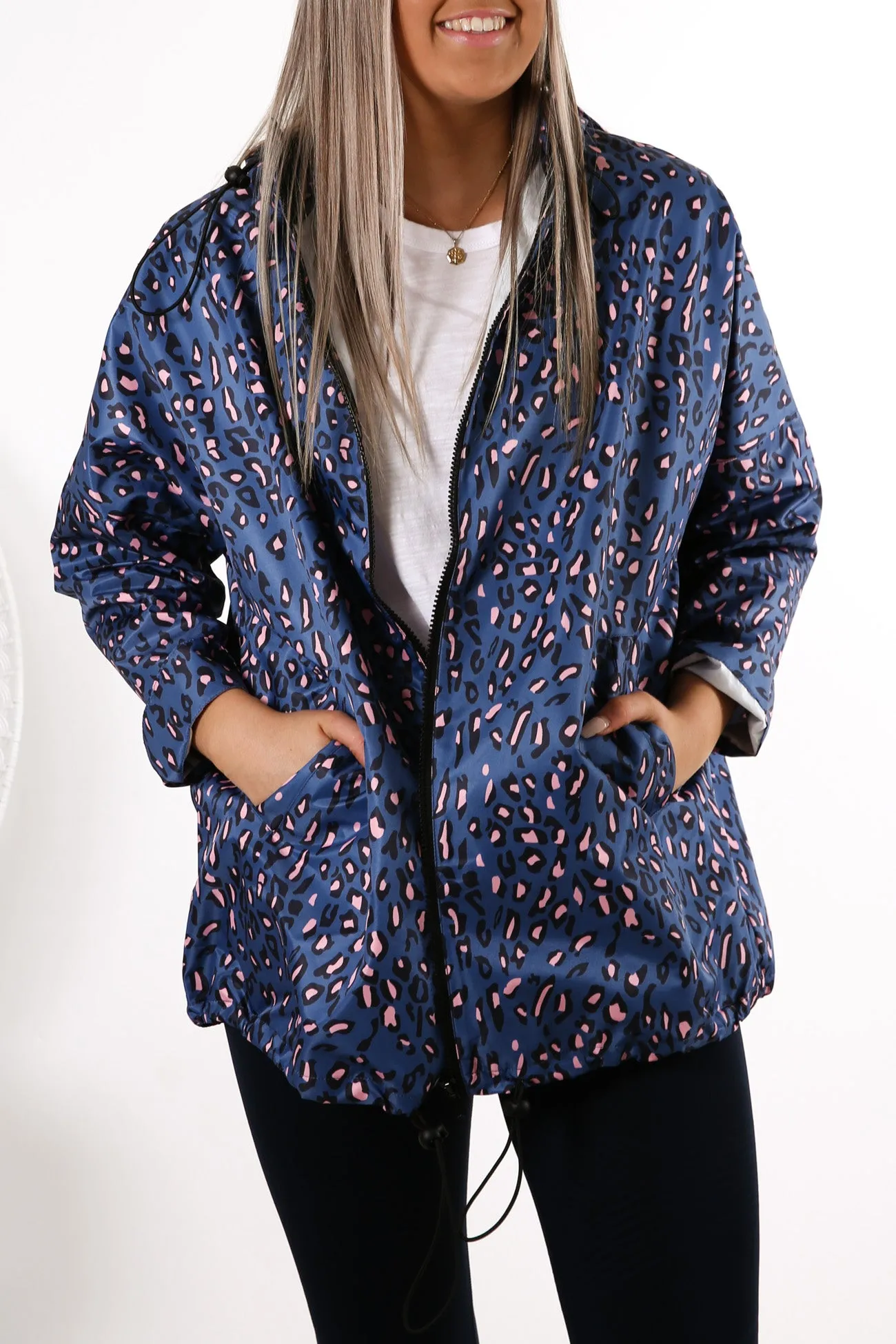 Alla Spray Jacket Navy Leopard