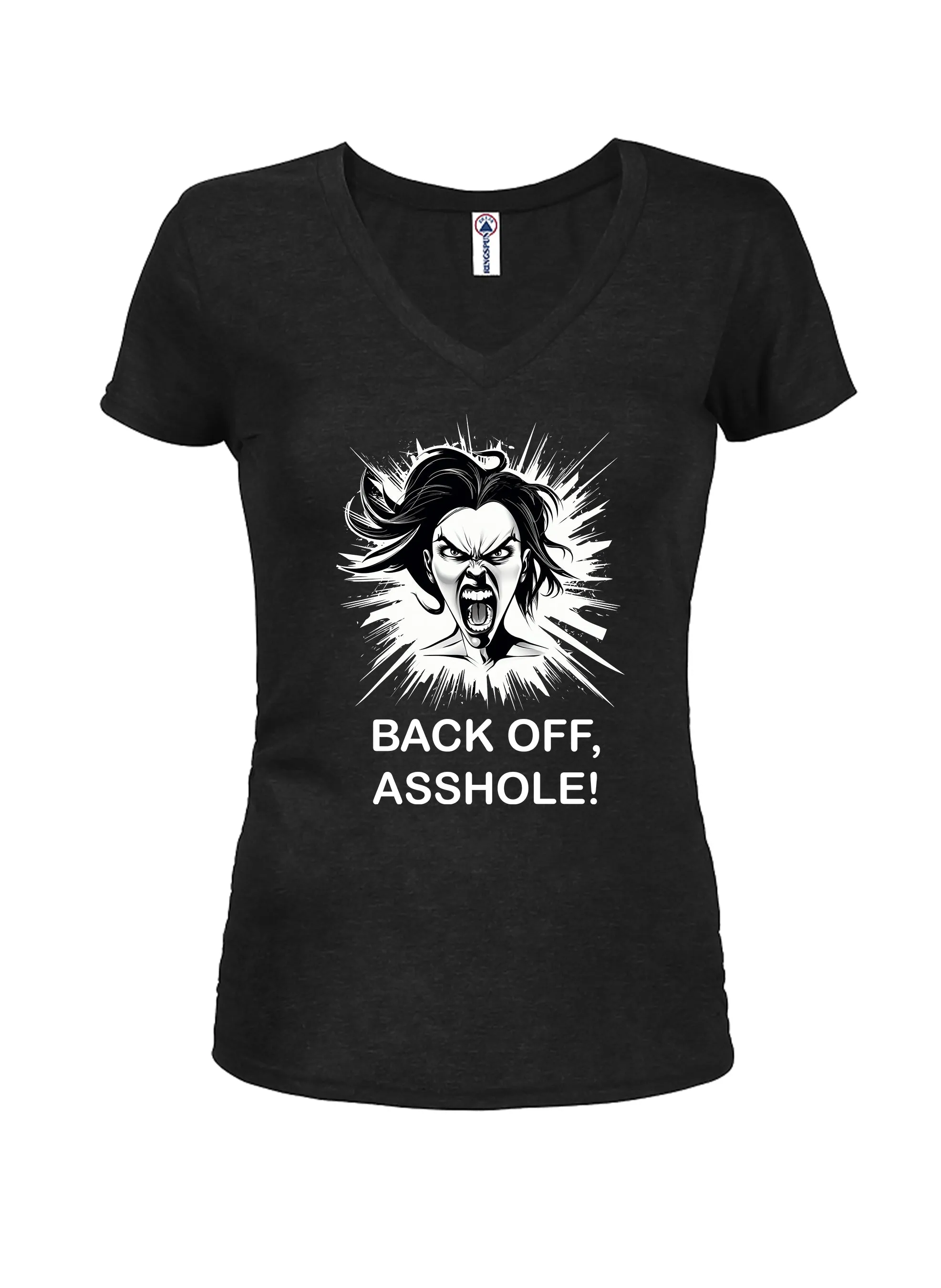 BACK OFF, ASSHOLE! Juniors V Neck T-Shirt