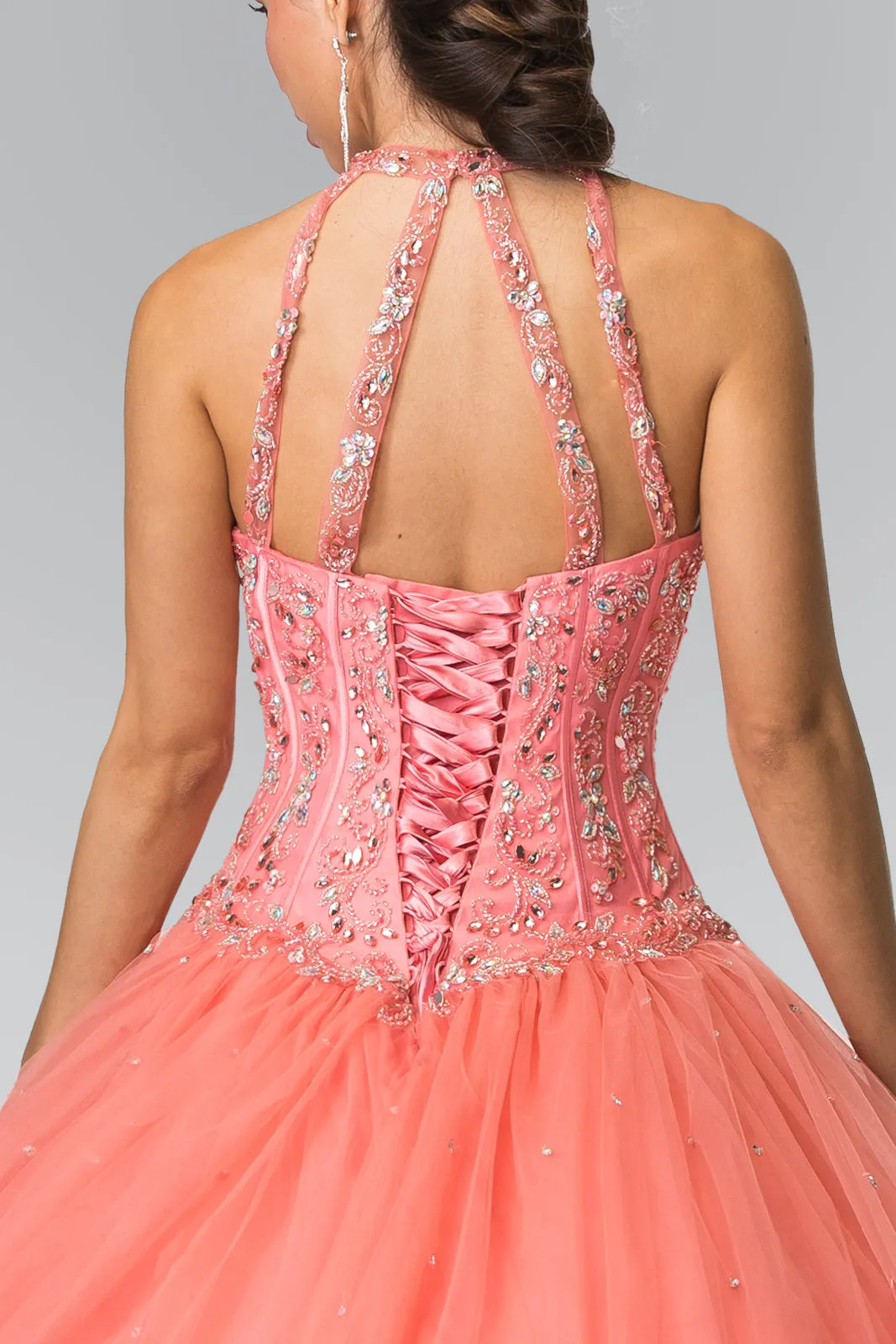 Beads Embellished Quinceanera Long Dress