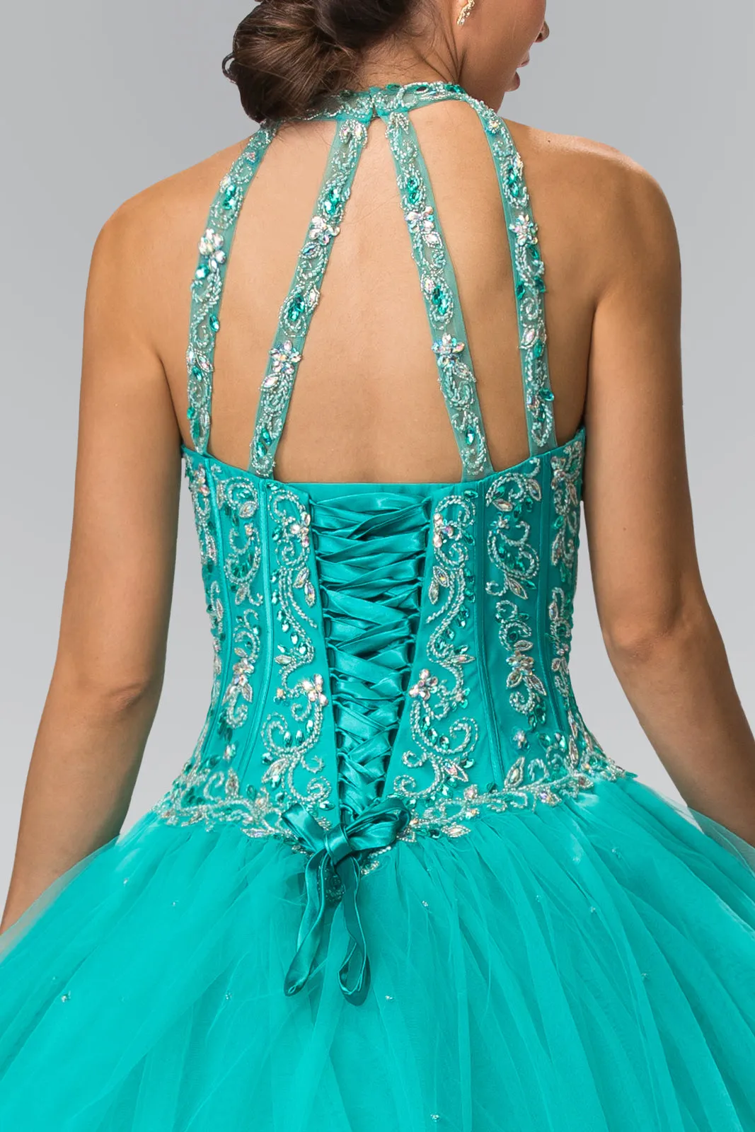 Beads Embellished Quinceanera Long Dress