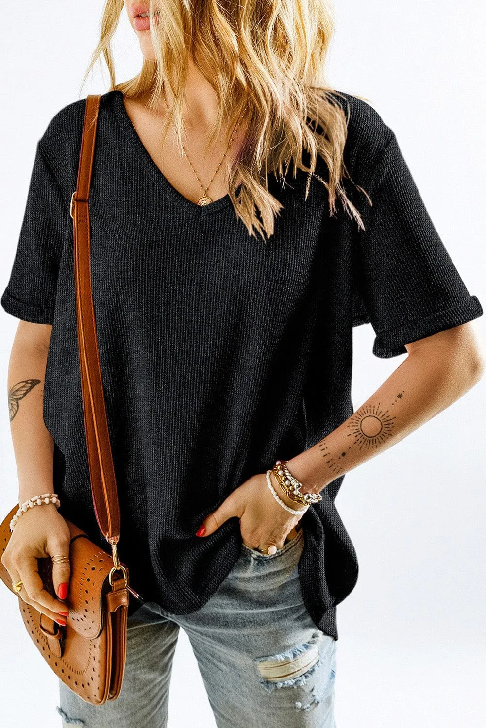 Black Knit T-Shirt