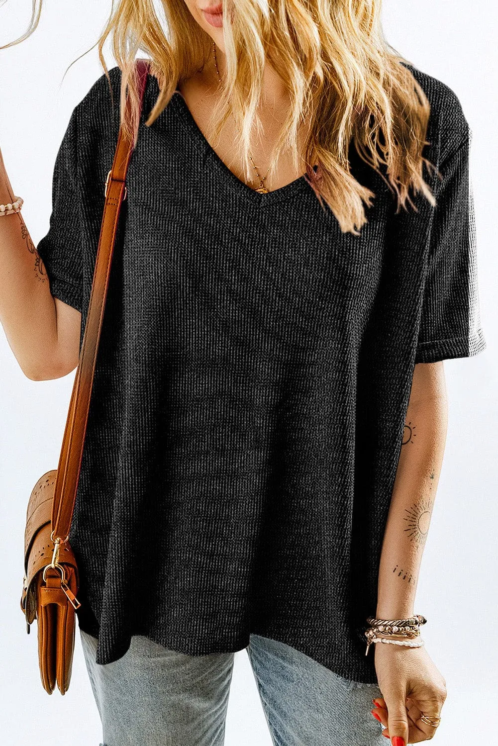 Black Knit T-Shirt