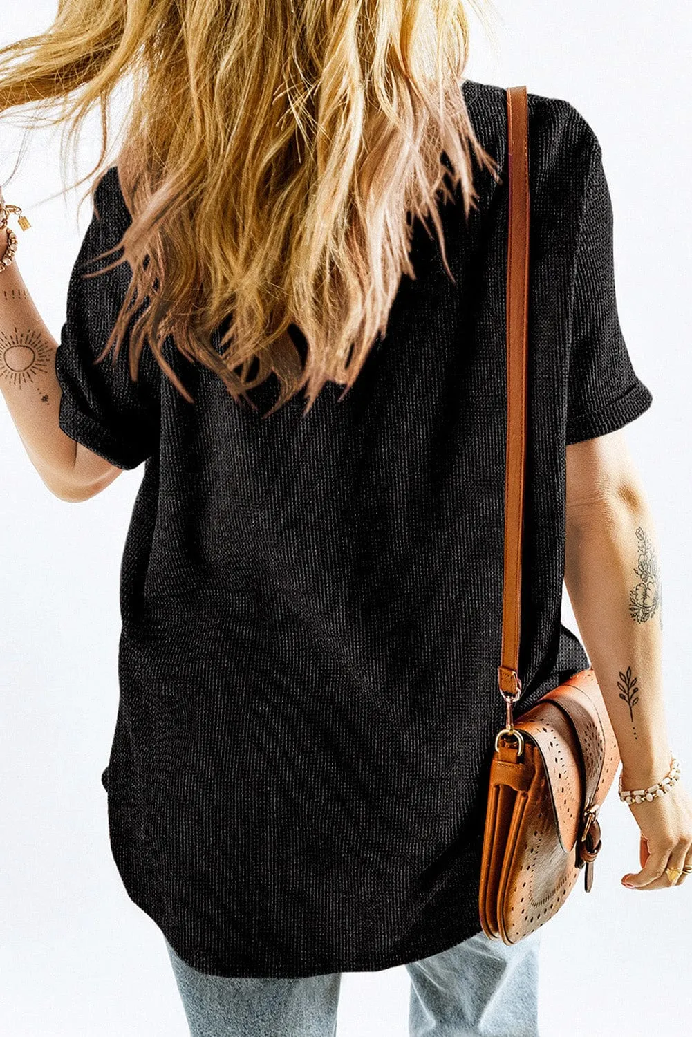 Black Knit T-Shirt