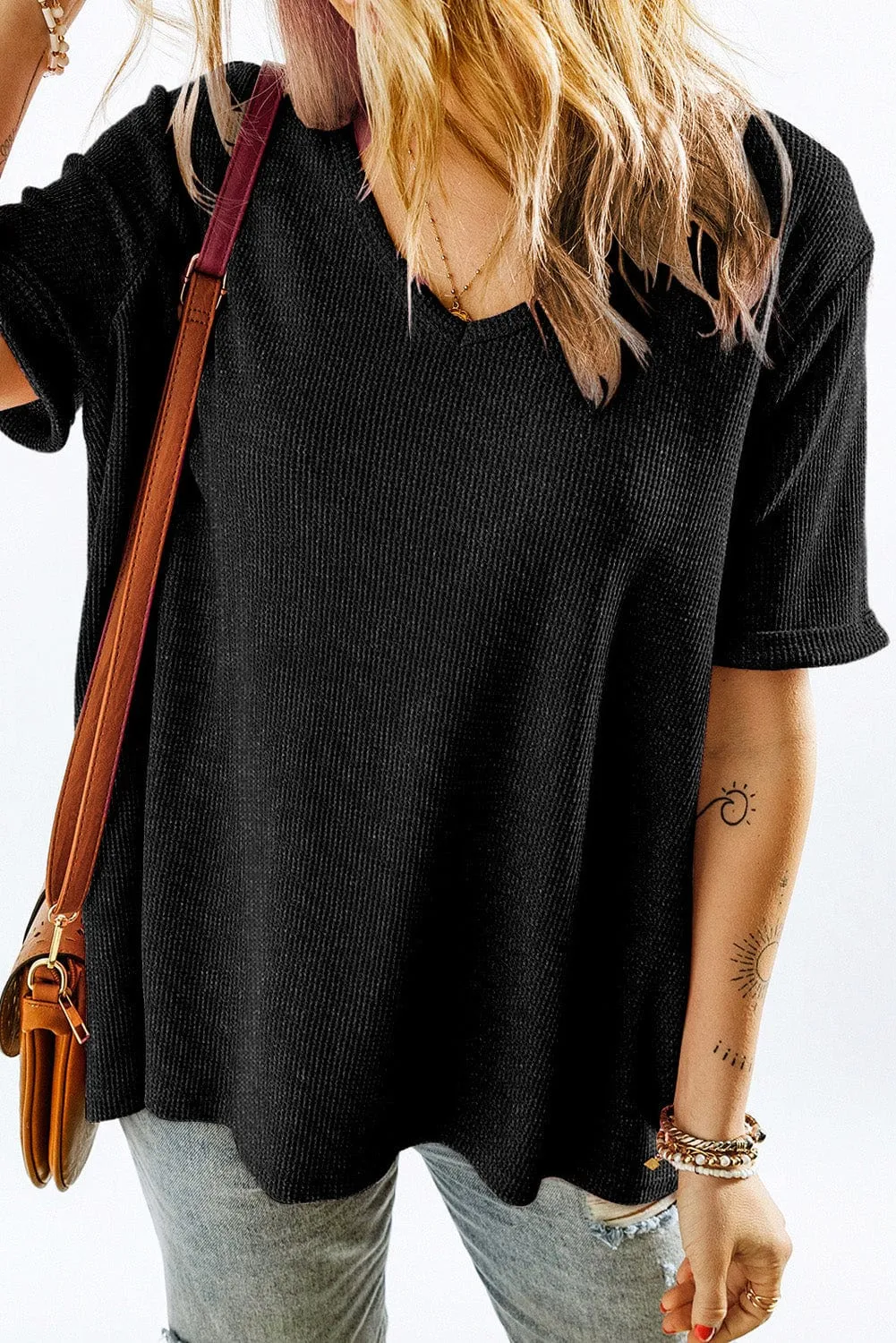 Black Knit T-Shirt