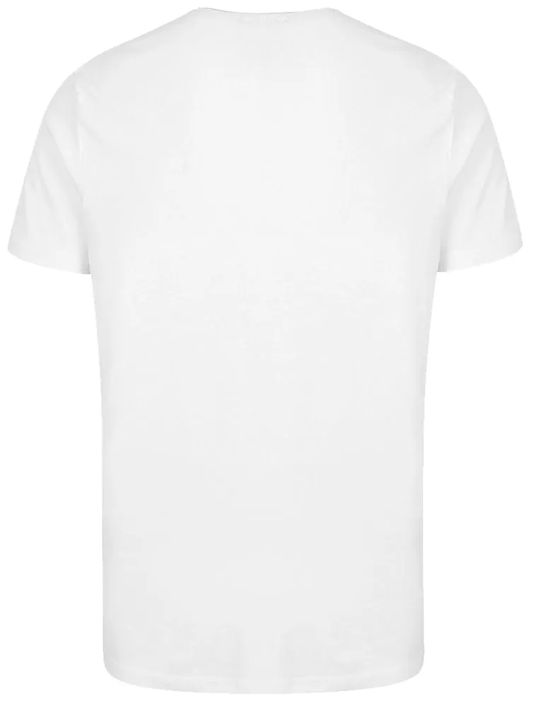 Blitzen Reindeer Novelty Christmas T-Shirt with Chest Pocket In Optic White