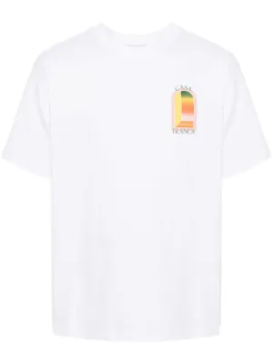 CASABLANCA - Gradient Arch Logo Printed T-Shirt White