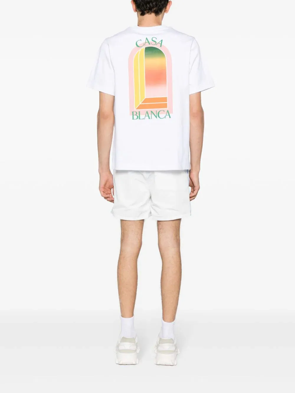 CASABLANCA - Gradient Arch Logo Printed T-Shirt White