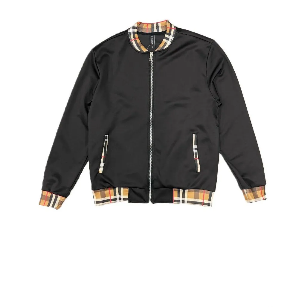 Checkered Detail Track Jacket Set