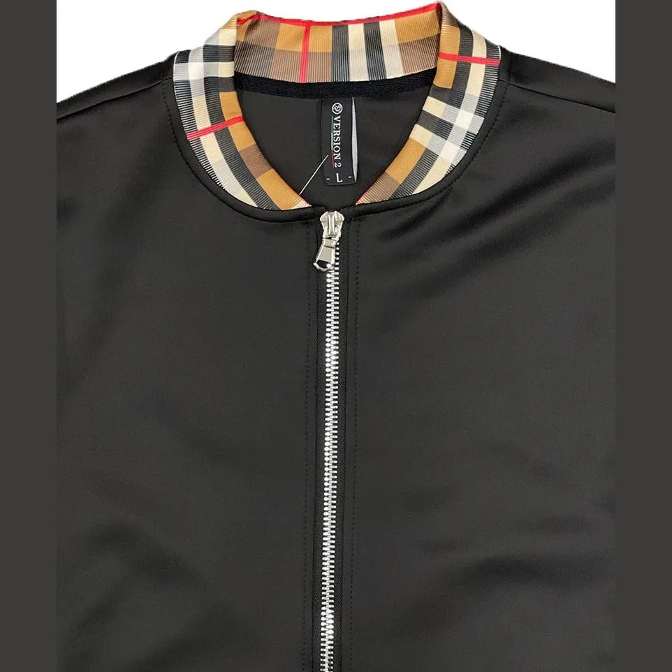 Checkered Detail Track Jacket Set