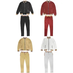Checkered Detail Track Jacket Set
