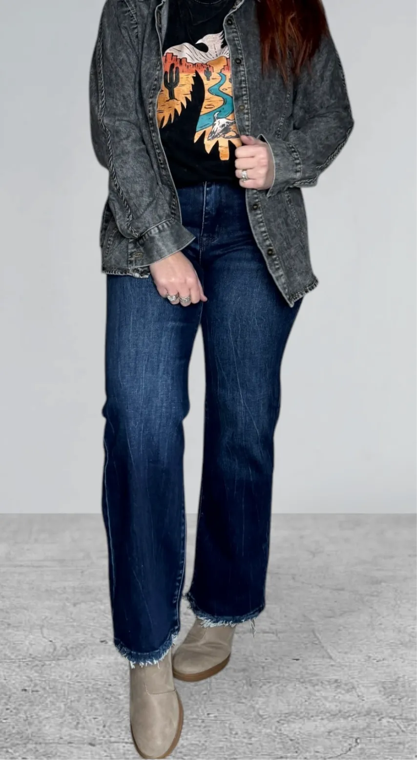 Classic Dark Wash Straight Jeans