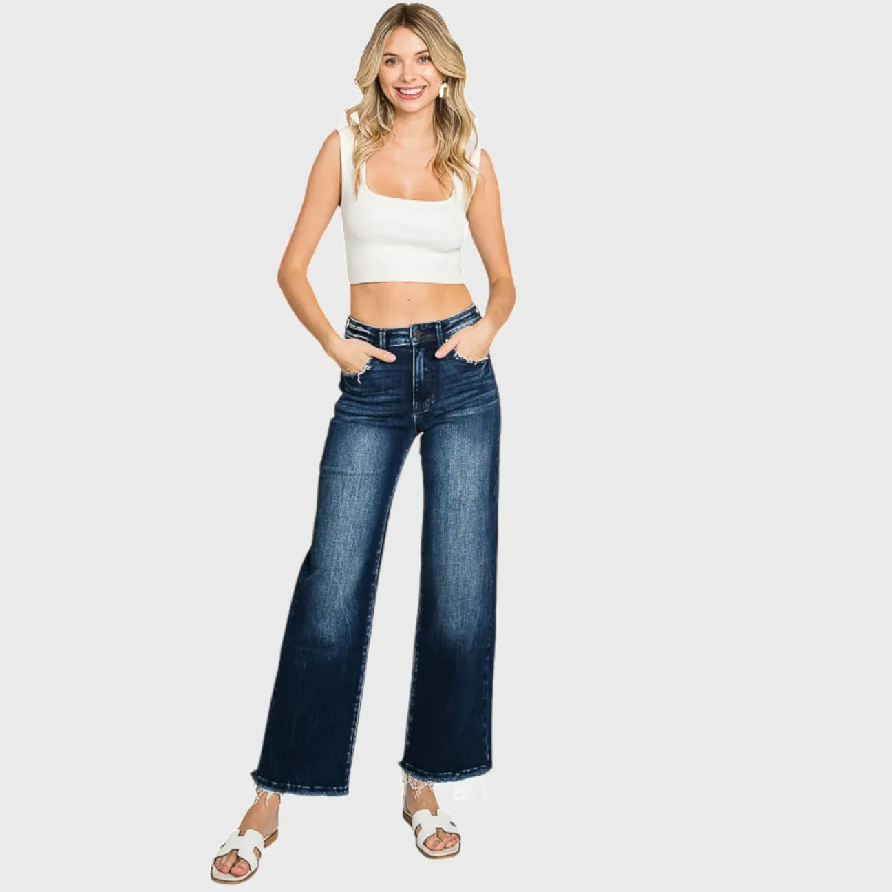Classic Dark Wash Straight Jeans