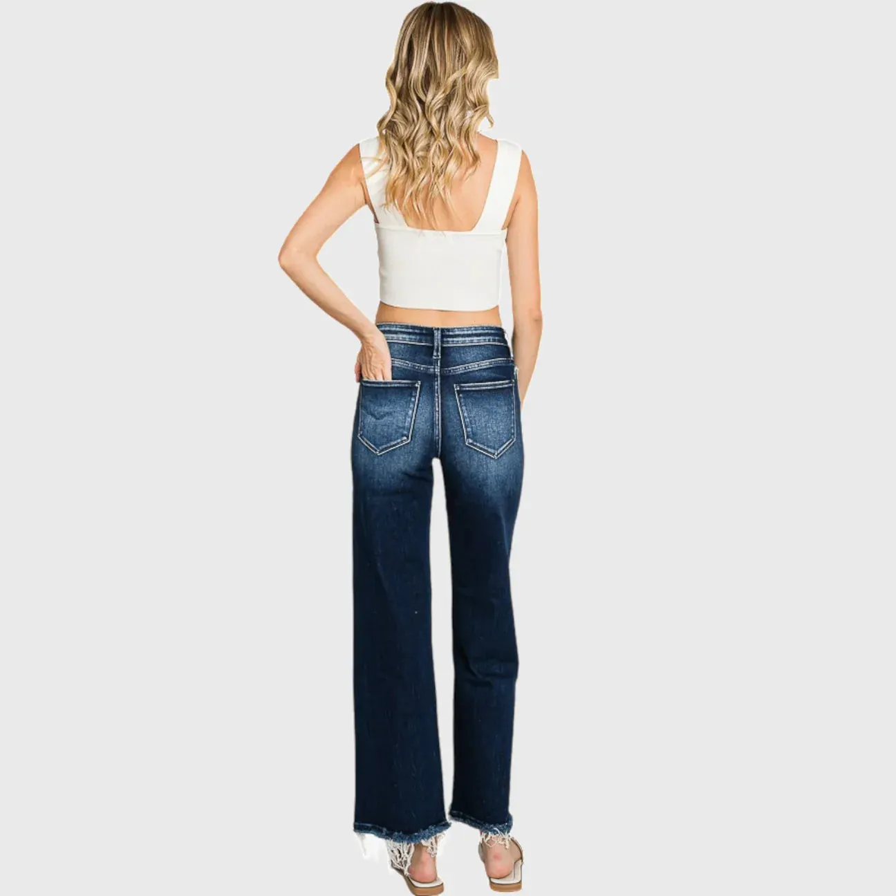 Classic Dark Wash Straight Jeans