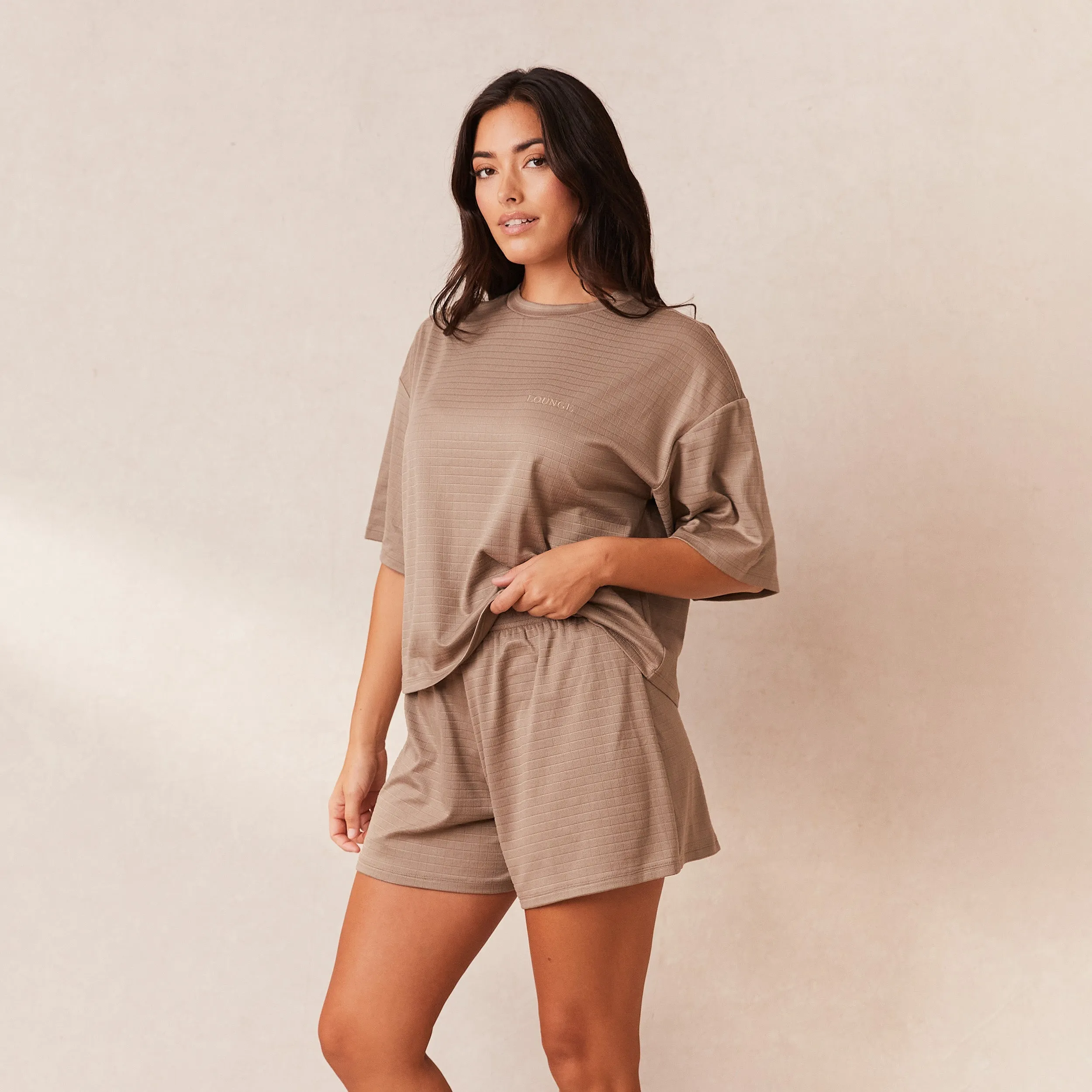 Classic Fleece Oversized Pajama Shorts - Fawn
