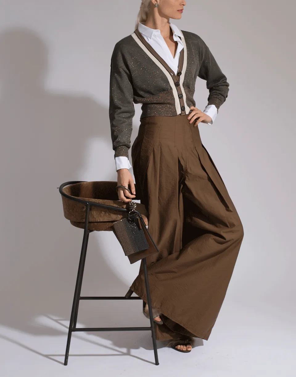 Crispy Cotton Pleated Skirt Pant