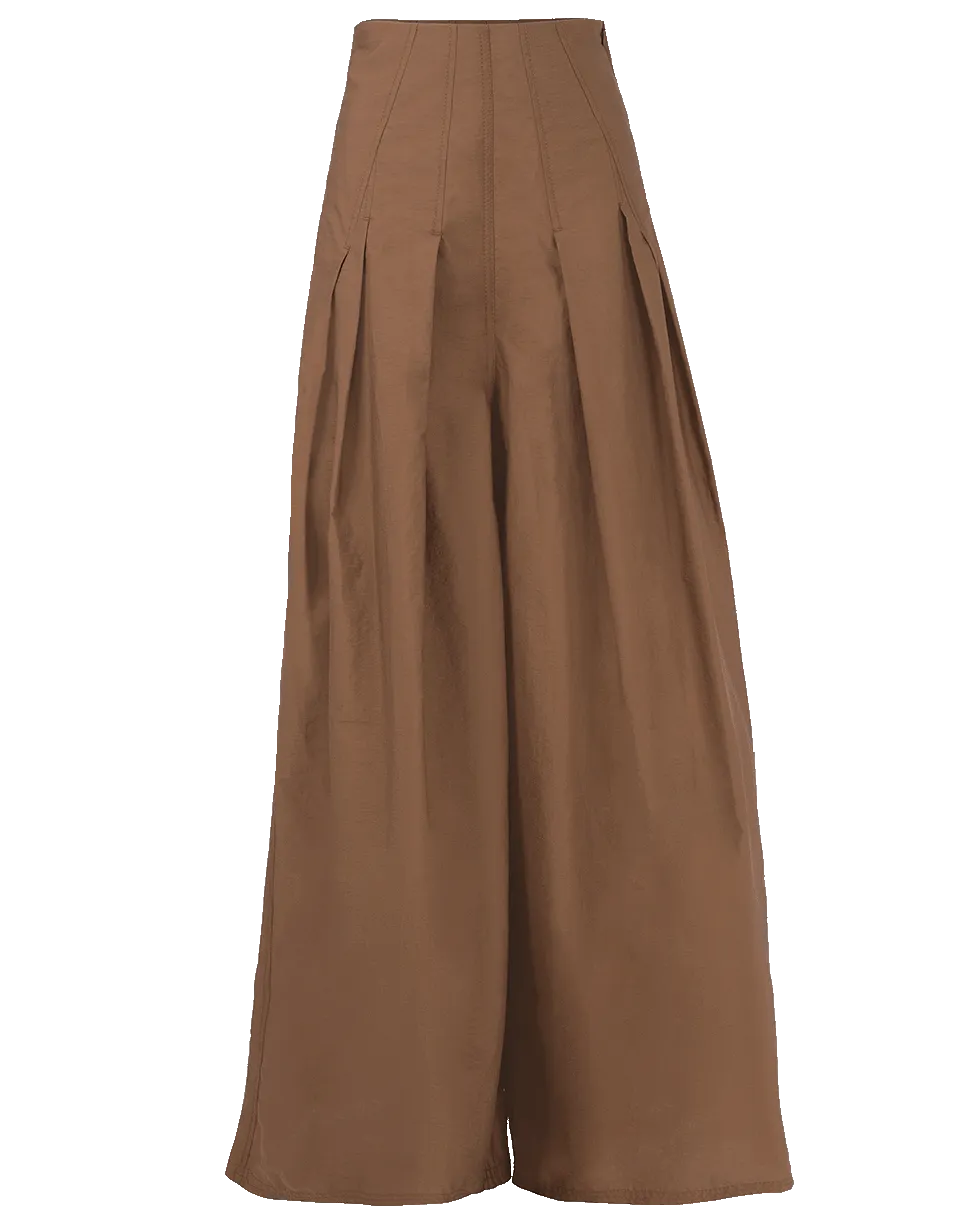 Crispy Cotton Pleated Skirt Pant