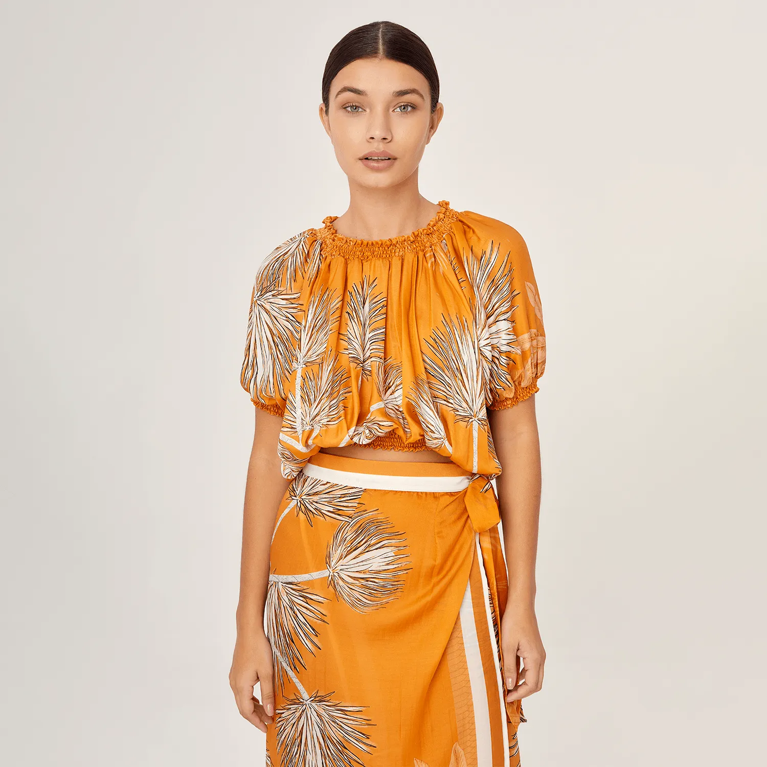 CROP TOP SILK VISCOSE VILLA ORANGE 410