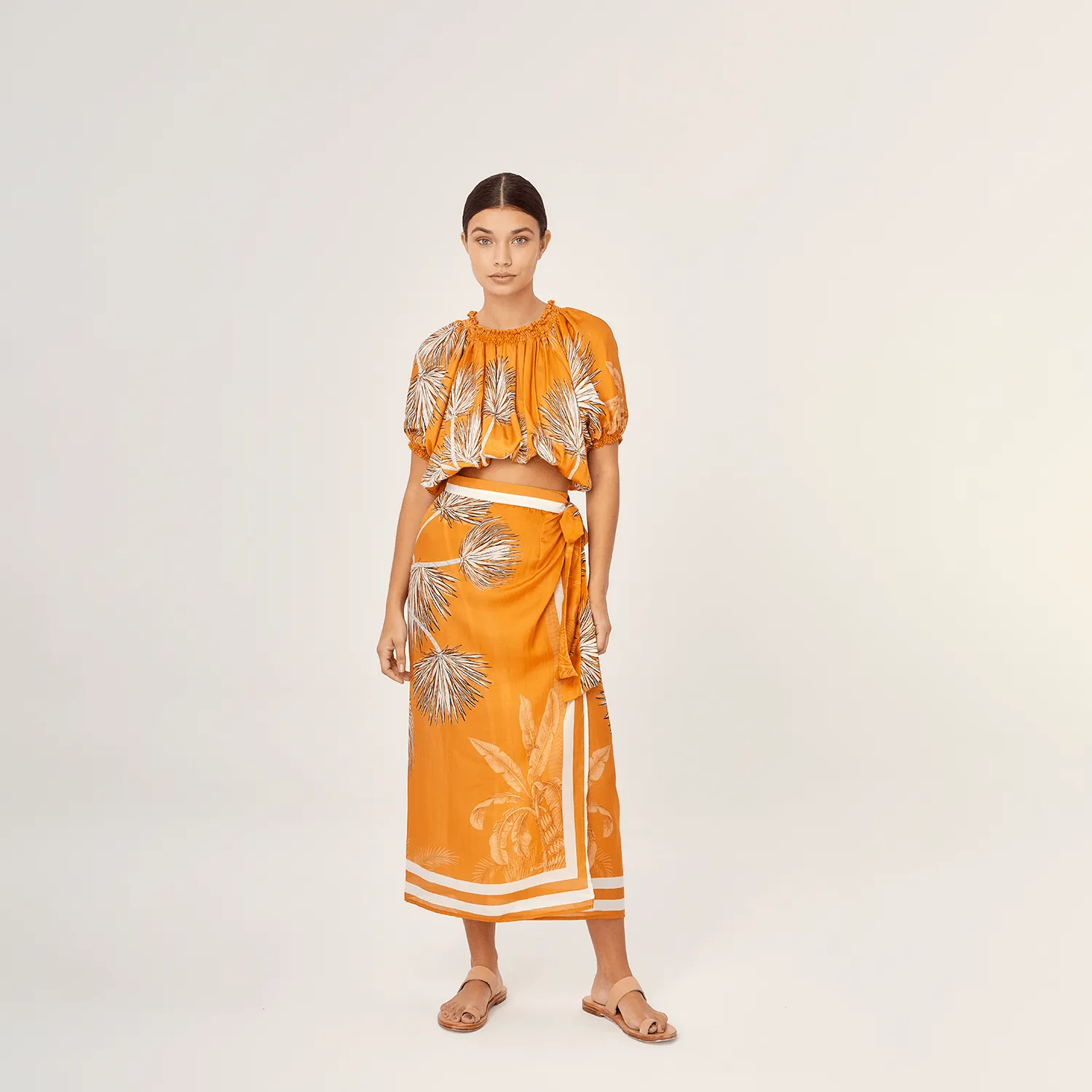 CROP TOP SILK VISCOSE VILLA ORANGE 410