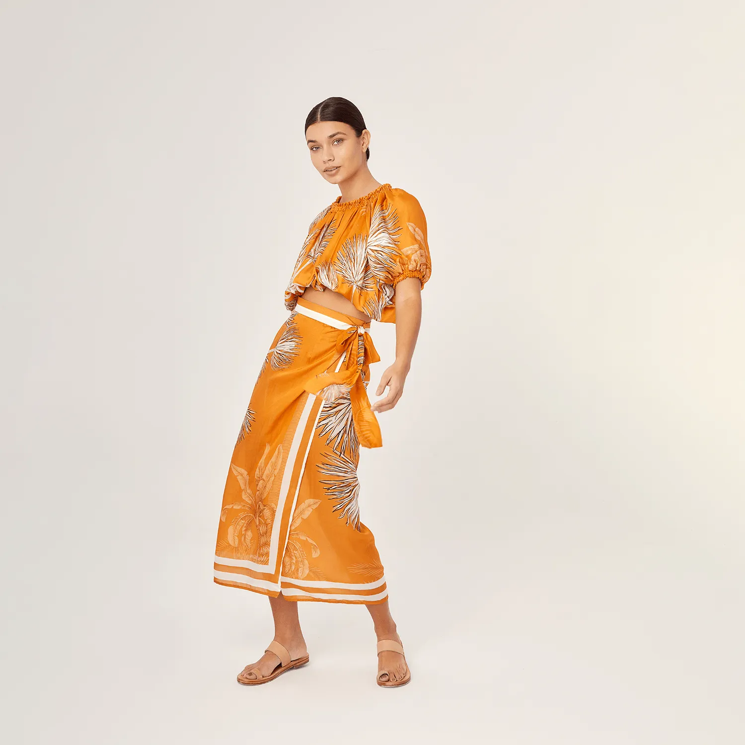 CROP TOP SILK VISCOSE VILLA ORANGE 410