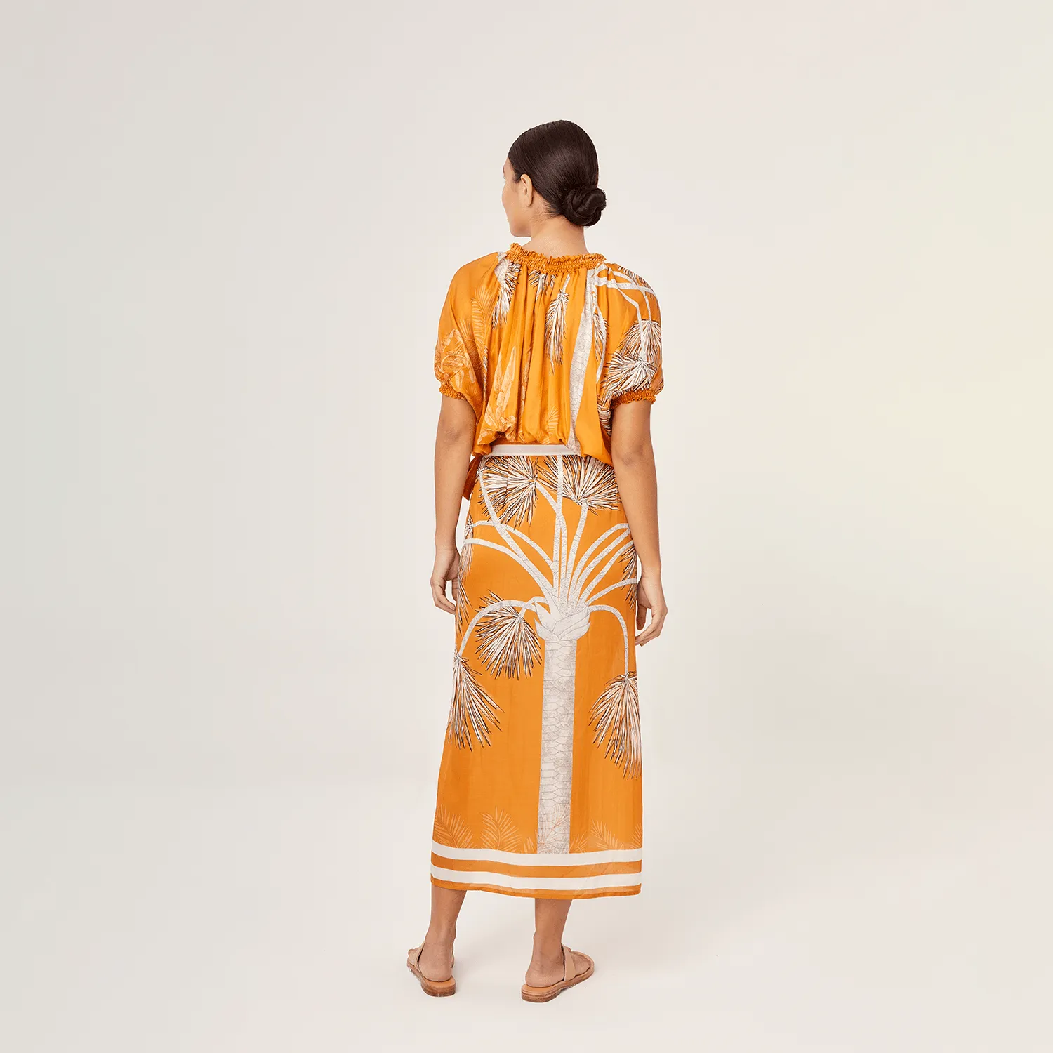 CROP TOP SILK VISCOSE VILLA ORANGE 410