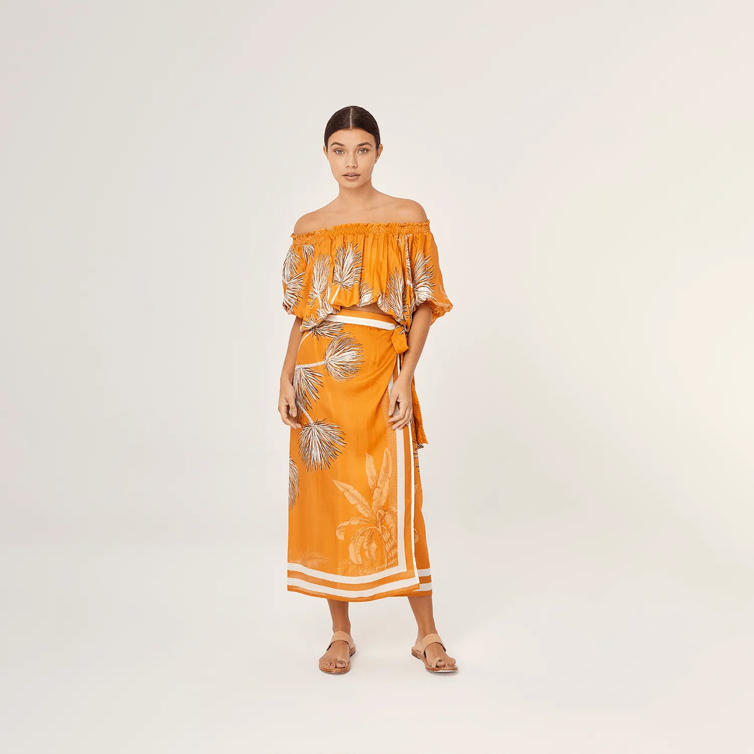 CROP TOP SILK VISCOSE VILLA ORANGE 410