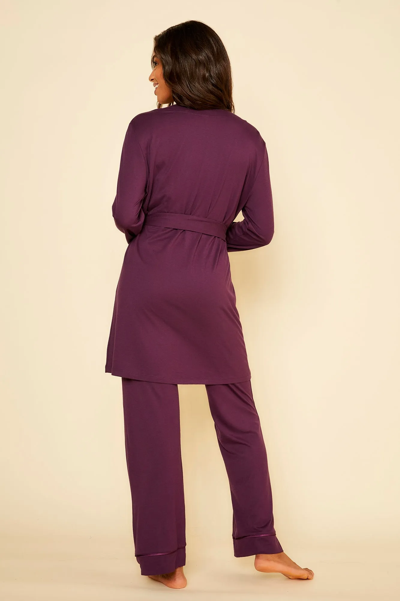 Curvy 3 Piece Pajama Set With Robe