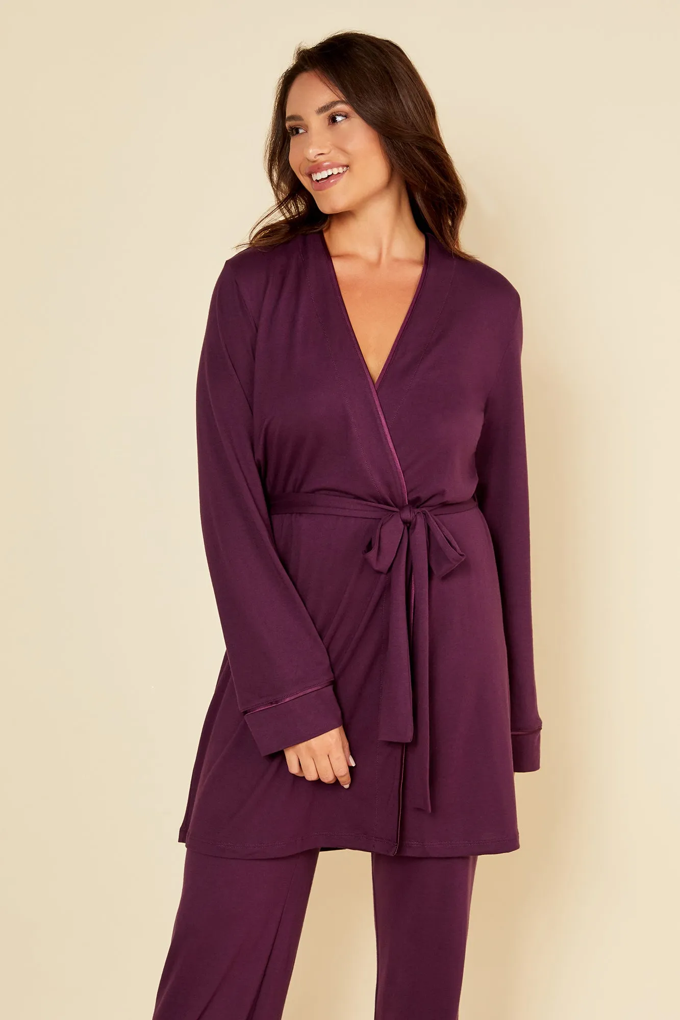 Curvy 3 Piece Pajama Set With Robe