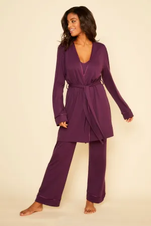 Curvy 3 Piece Pajama Set With Robe