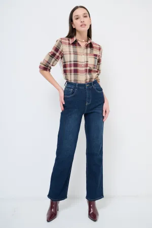 Dark-wash straight-leg denim jeans wholesale