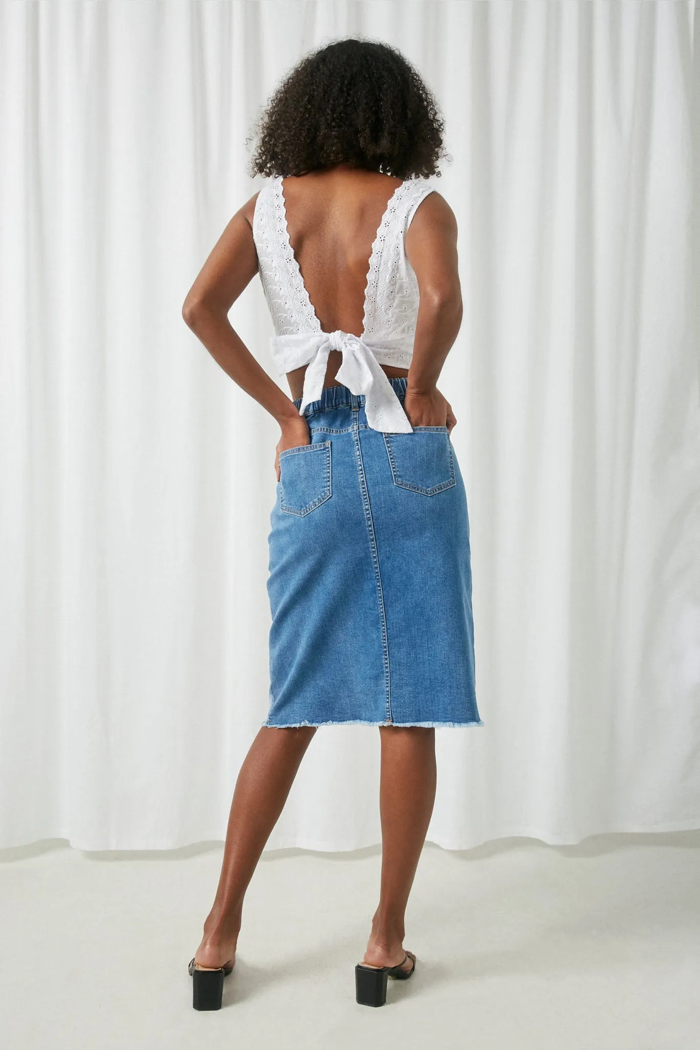 Denim Midi Skirt
