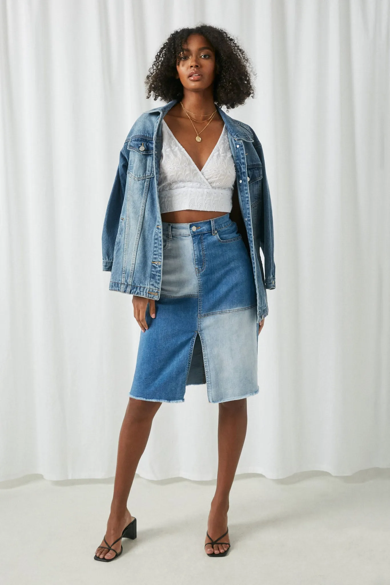 Denim Midi Skirt