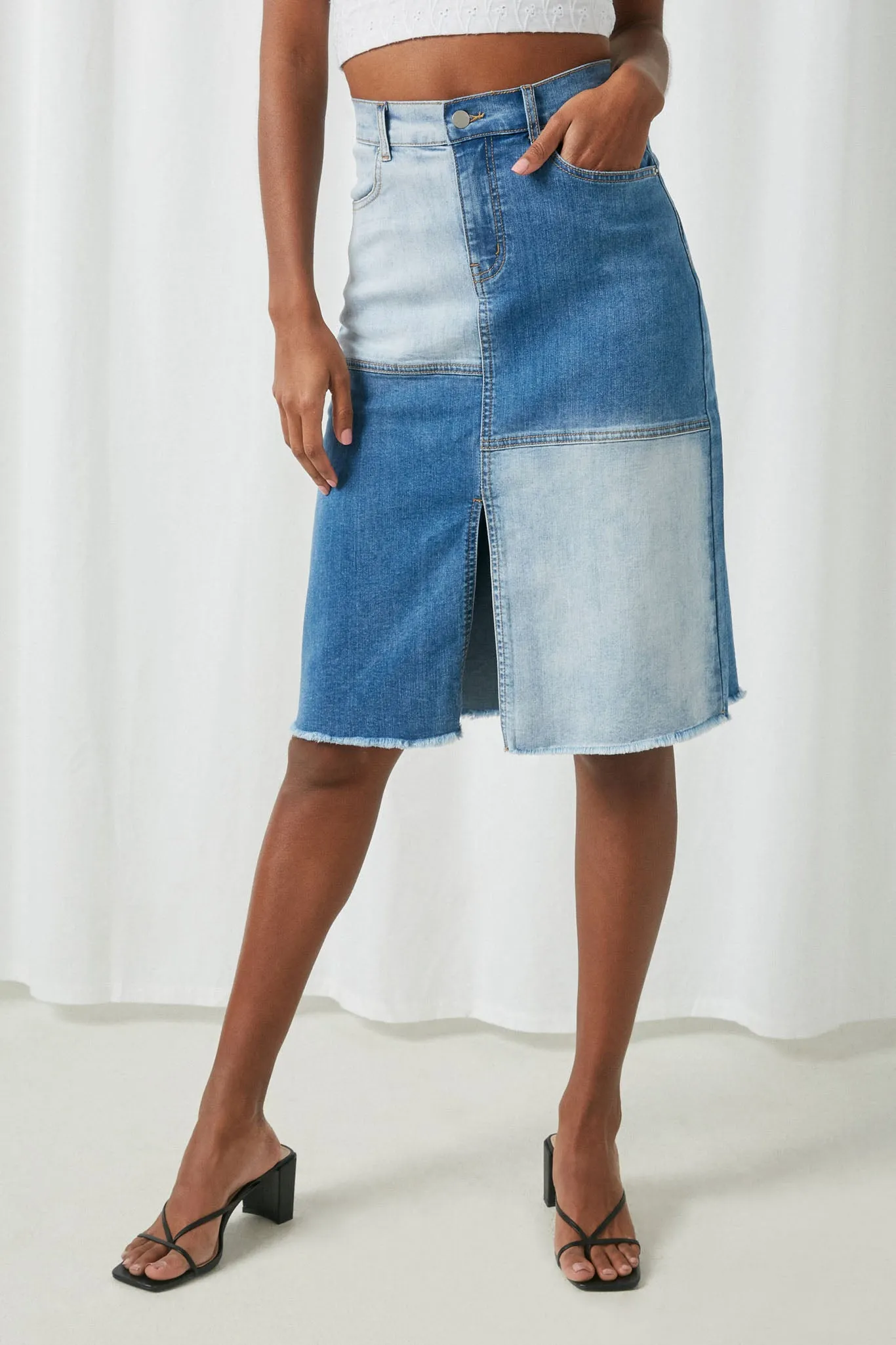 Denim Midi Skirt