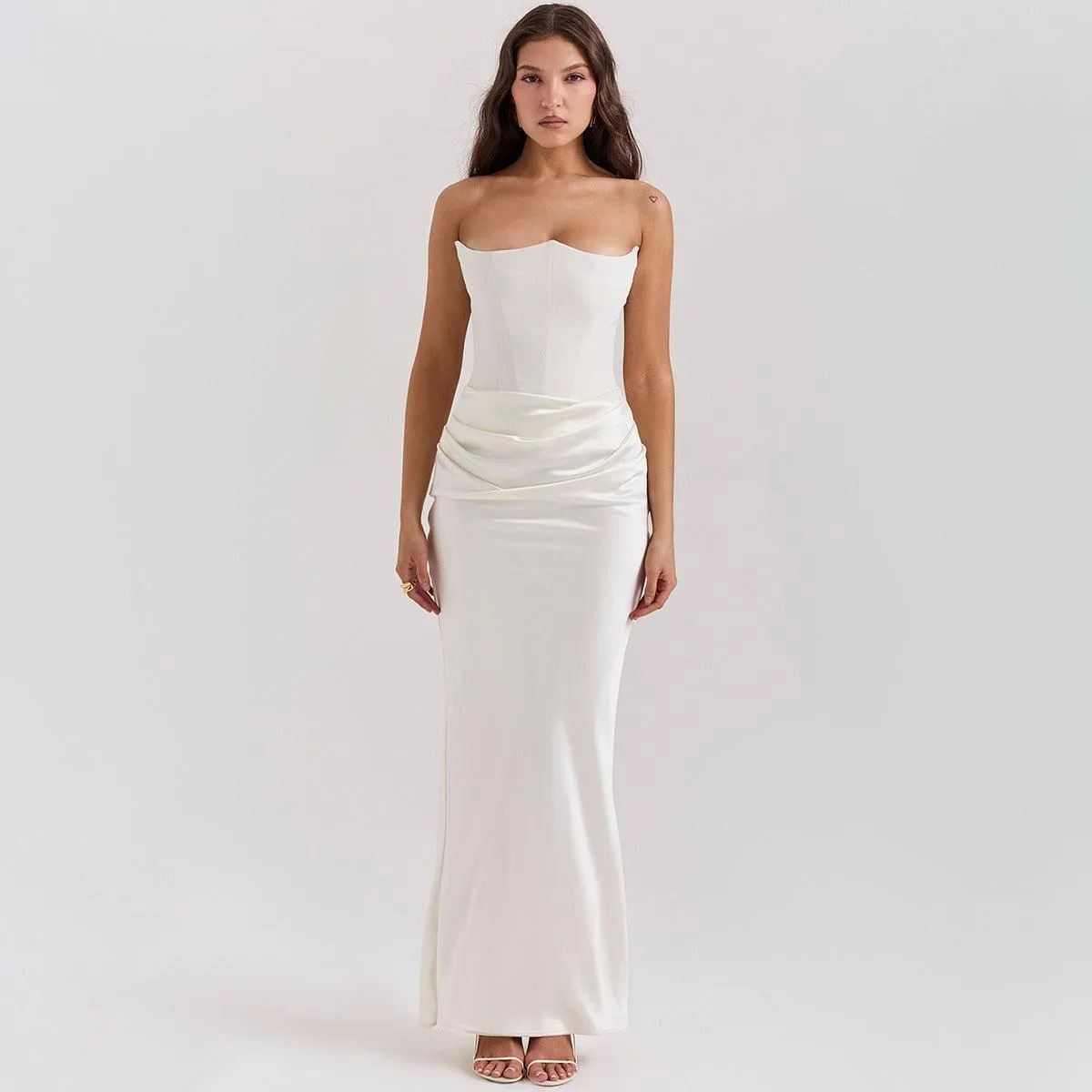 Elegant Fishbone Velvet Gown