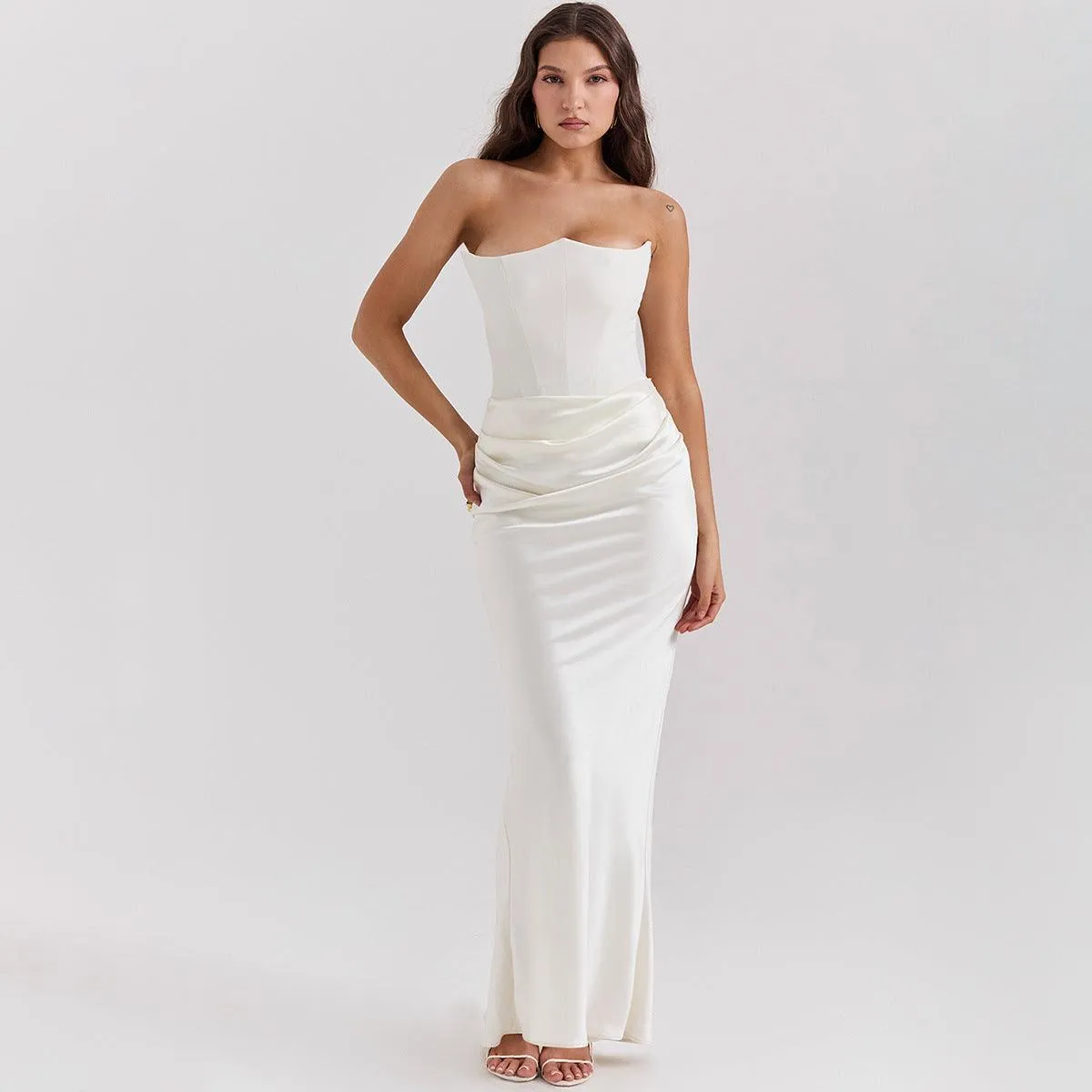 Elegant Fishbone Velvet Gown