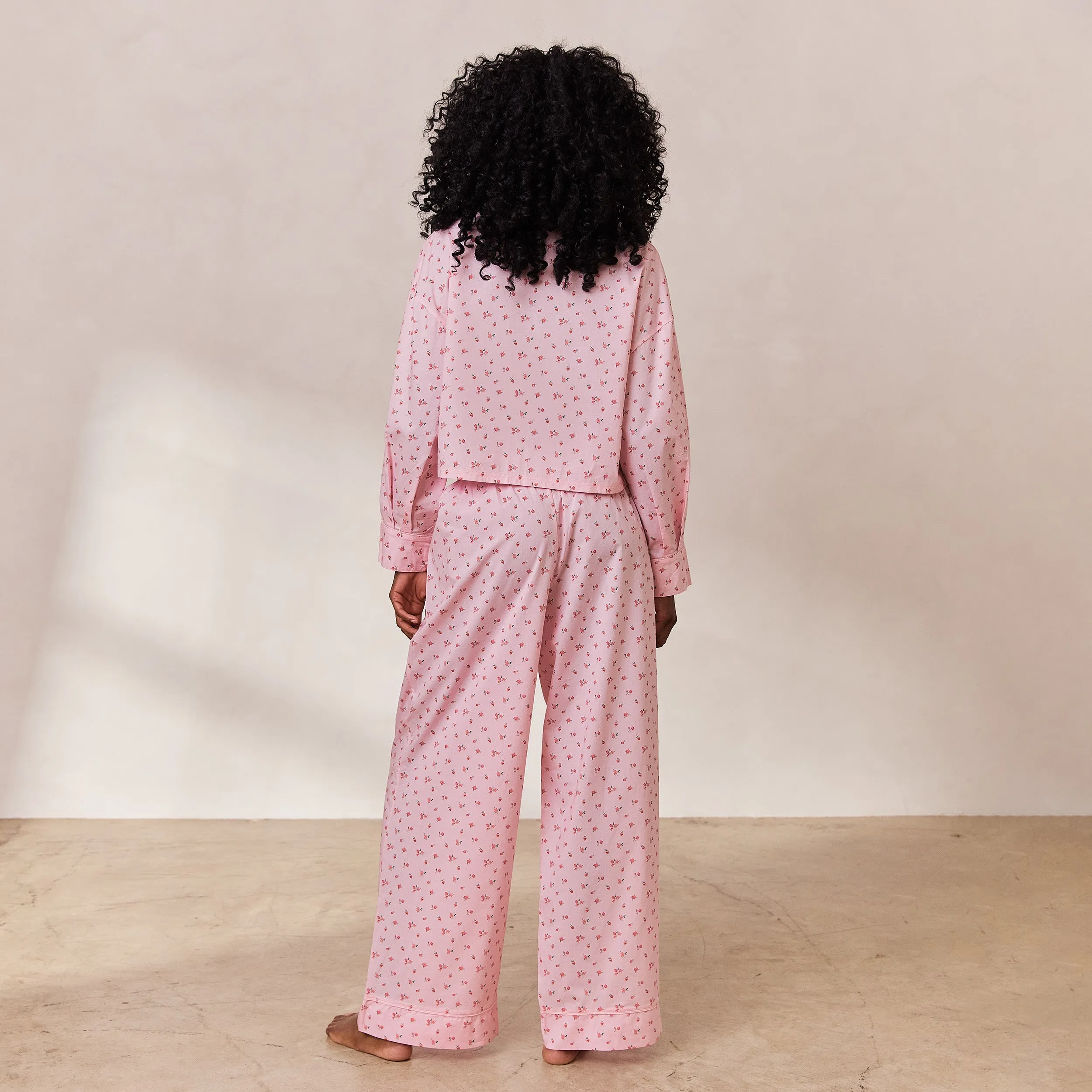 Floral Pajama Bottoms - Pink Print
