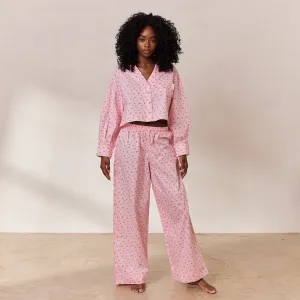 Floral Pajama Bottoms - Pink Print