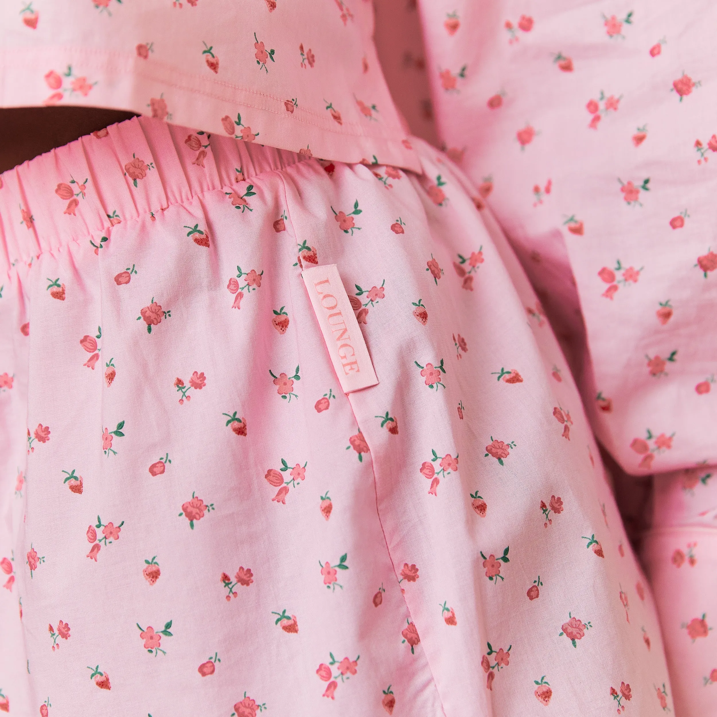 Floral Pajama Bottoms - Pink Print