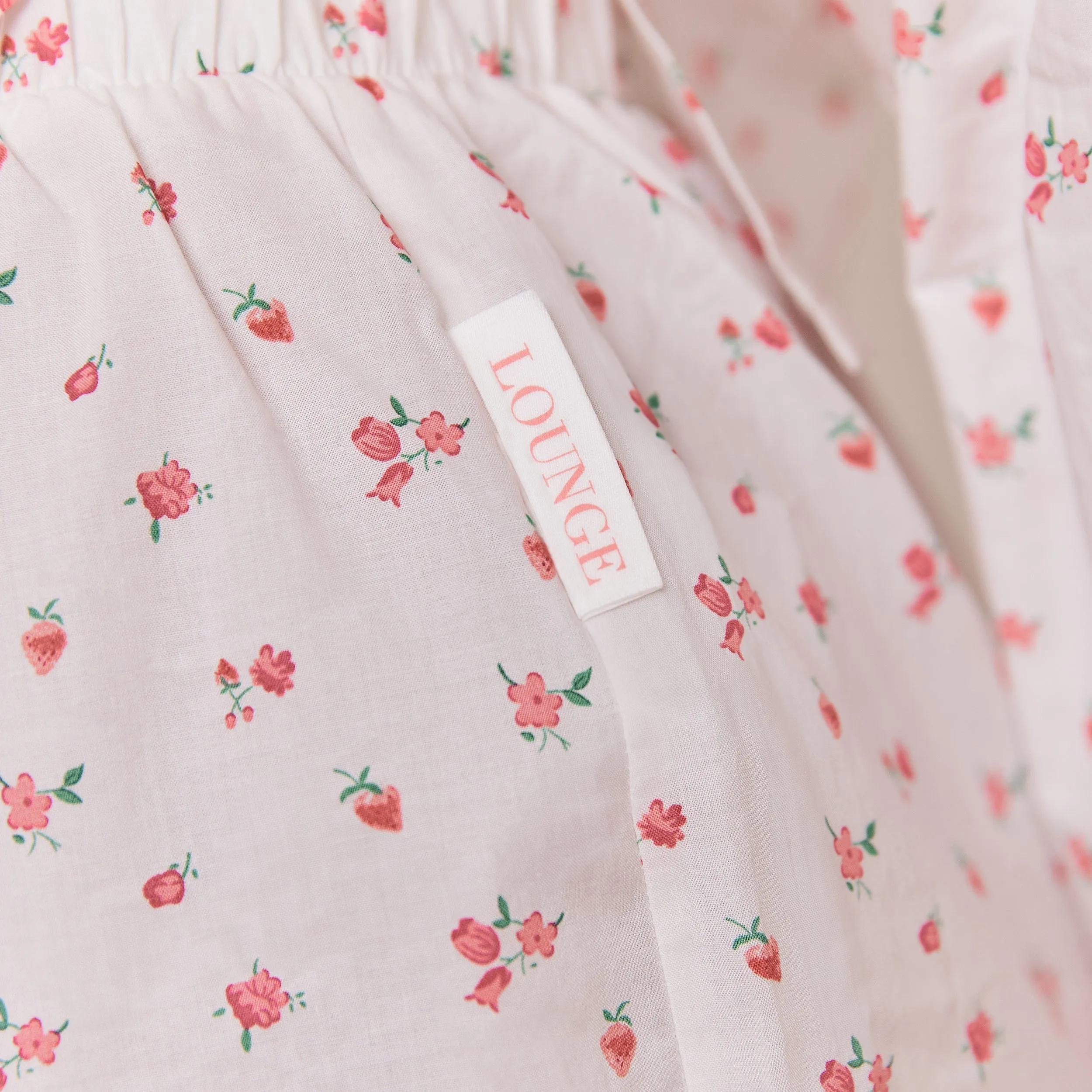 Floral Pajama Shorts - White Print
