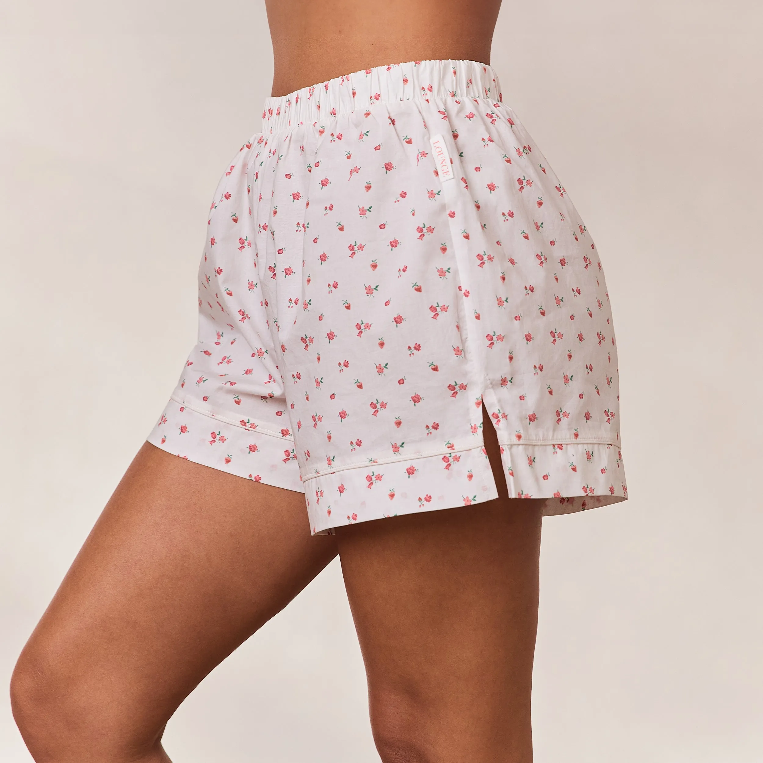Floral Pajama Shorts - White Print