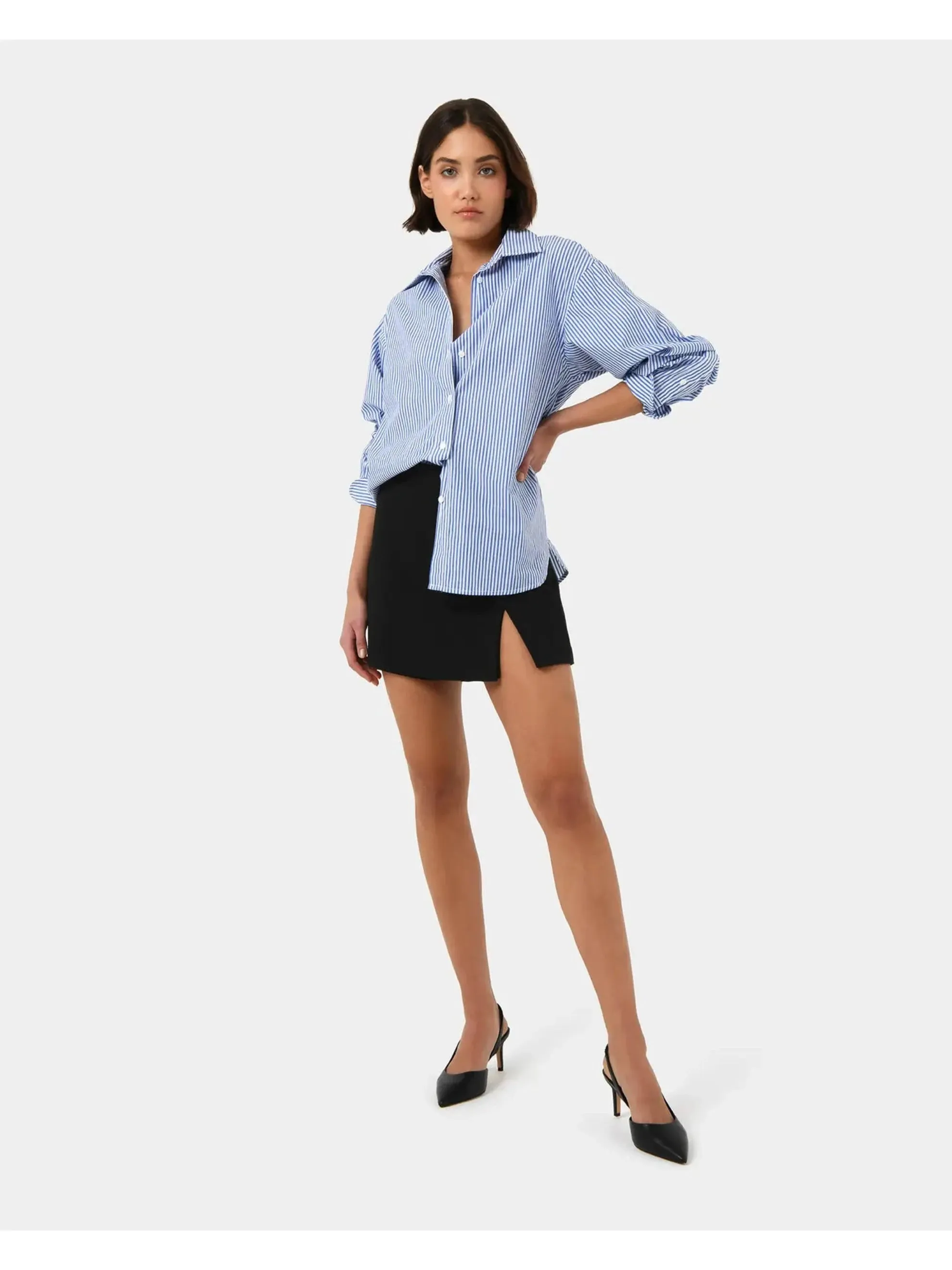 Forcast Women's Manhattan Striped Cotton Shirt