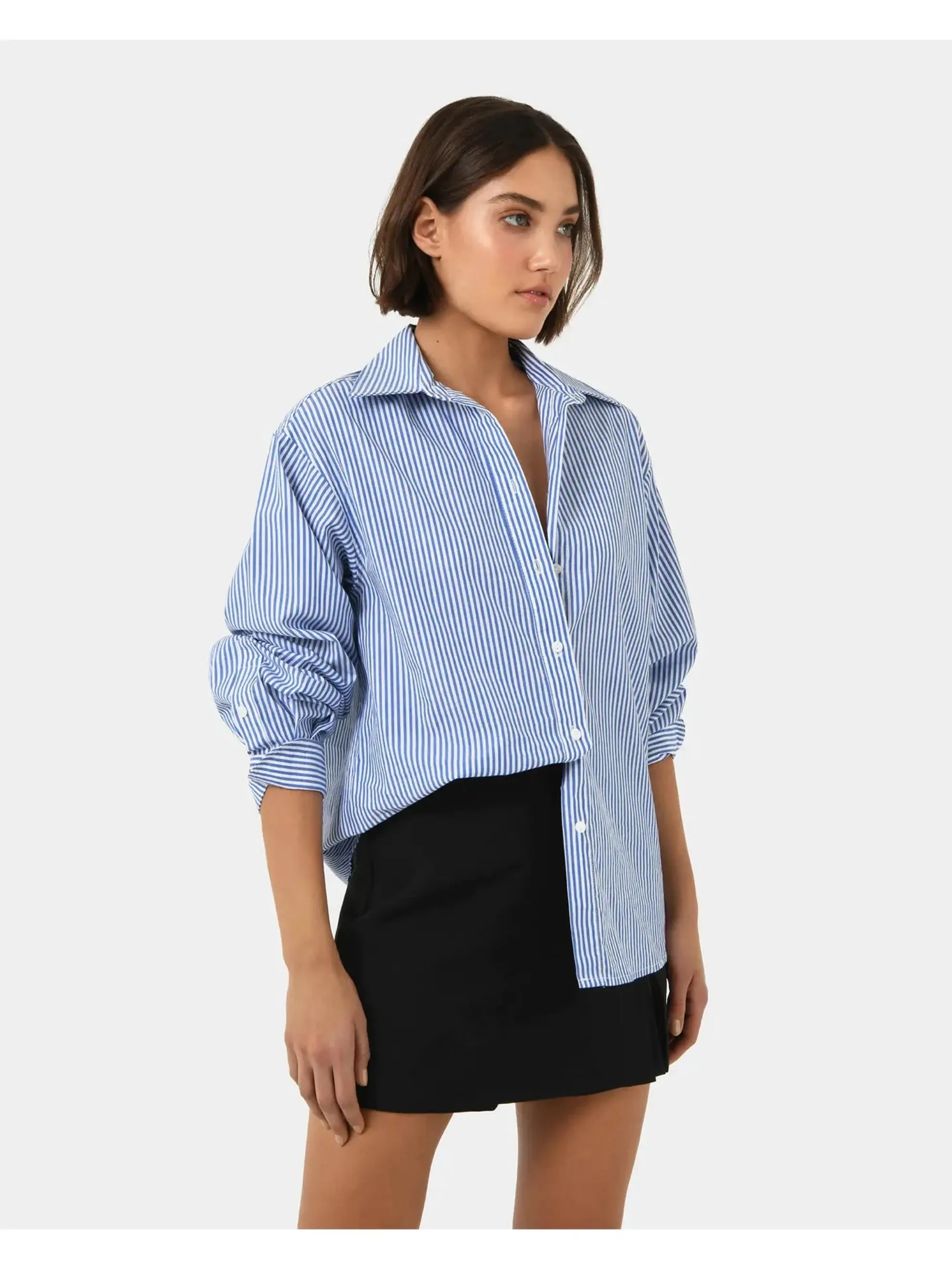 Forcast Women's Manhattan Striped Cotton Shirt