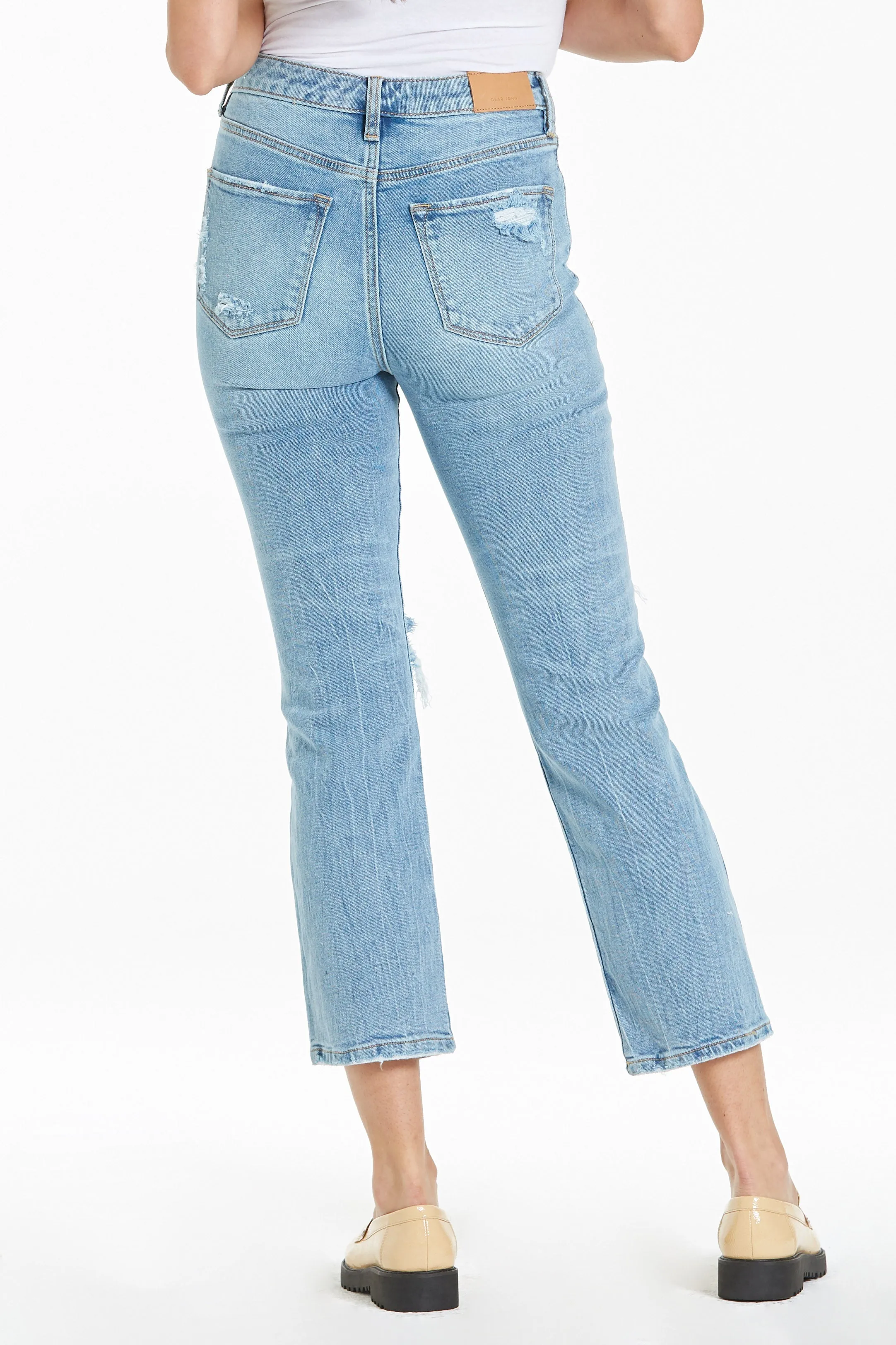 FRANKIE SUPER HIGH RISE CROPPED STRAIGHT JEANS EVERGLADES
