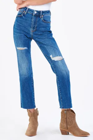 FRANKIE SUPER HIGH RISE CROPPED STRAIGHT JEANS NORMANDY