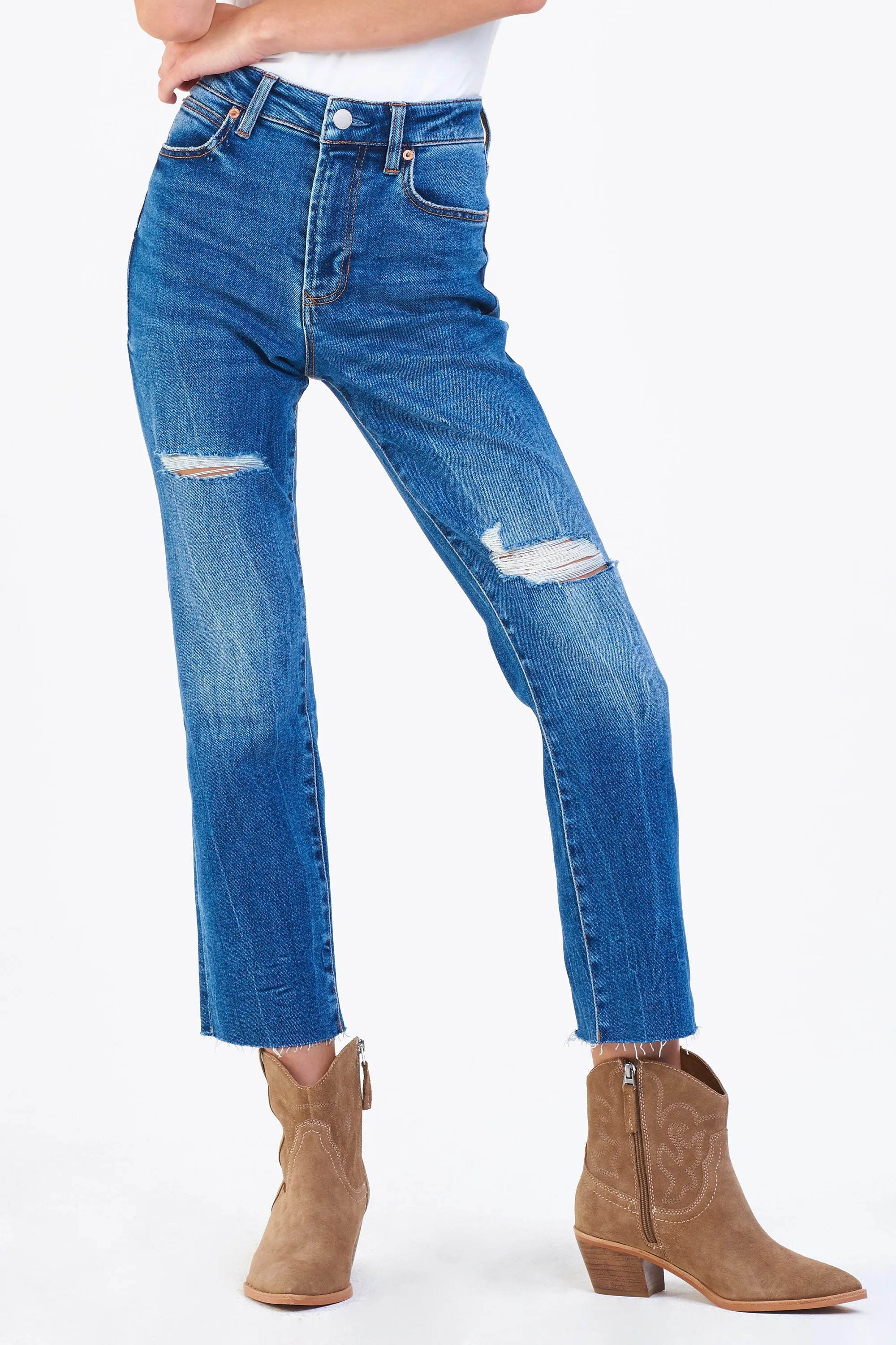 FRANKIE SUPER HIGH RISE CROPPED STRAIGHT JEANS NORMANDY
