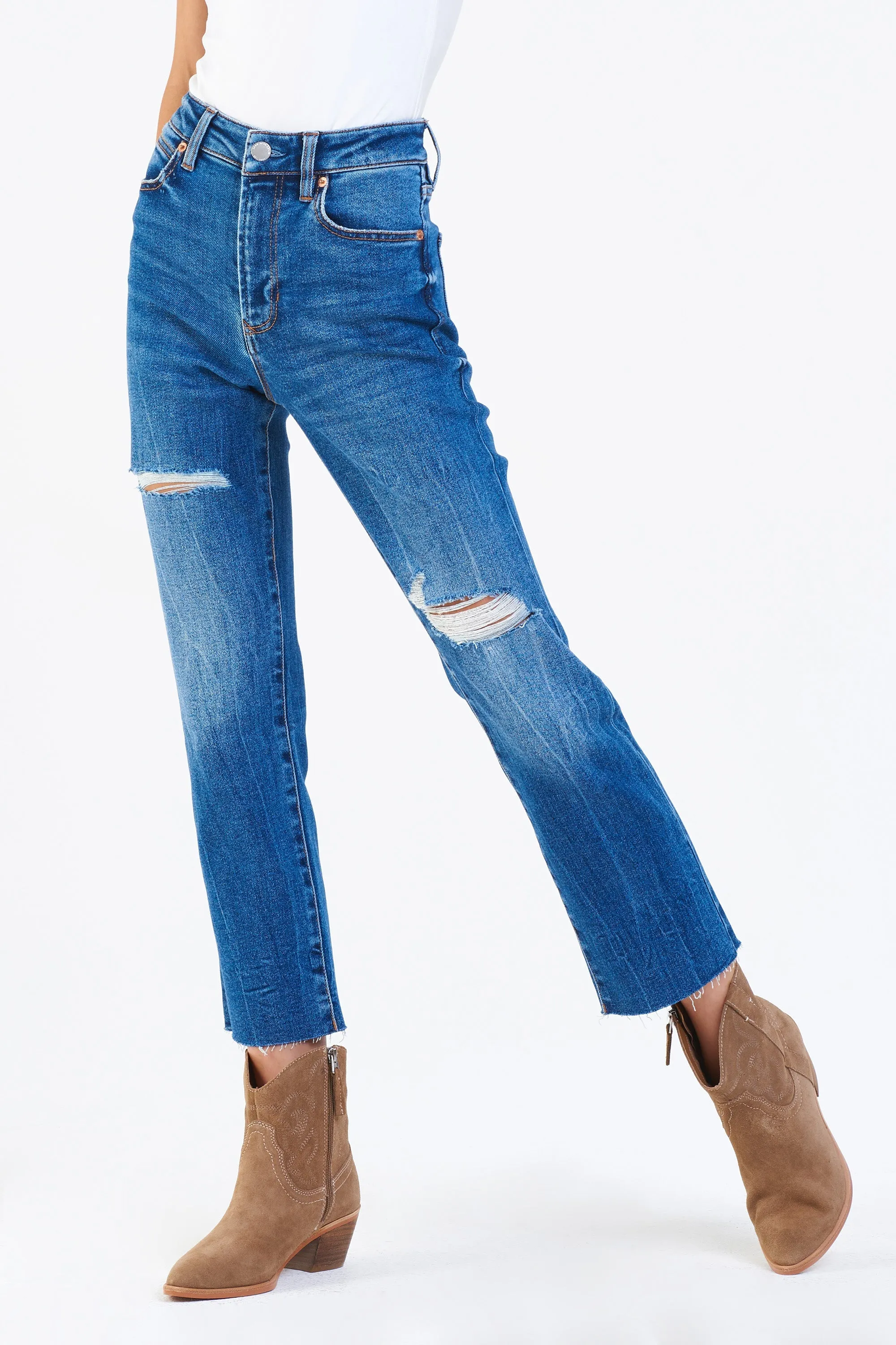 FRANKIE SUPER HIGH RISE CROPPED STRAIGHT JEANS NORMANDY