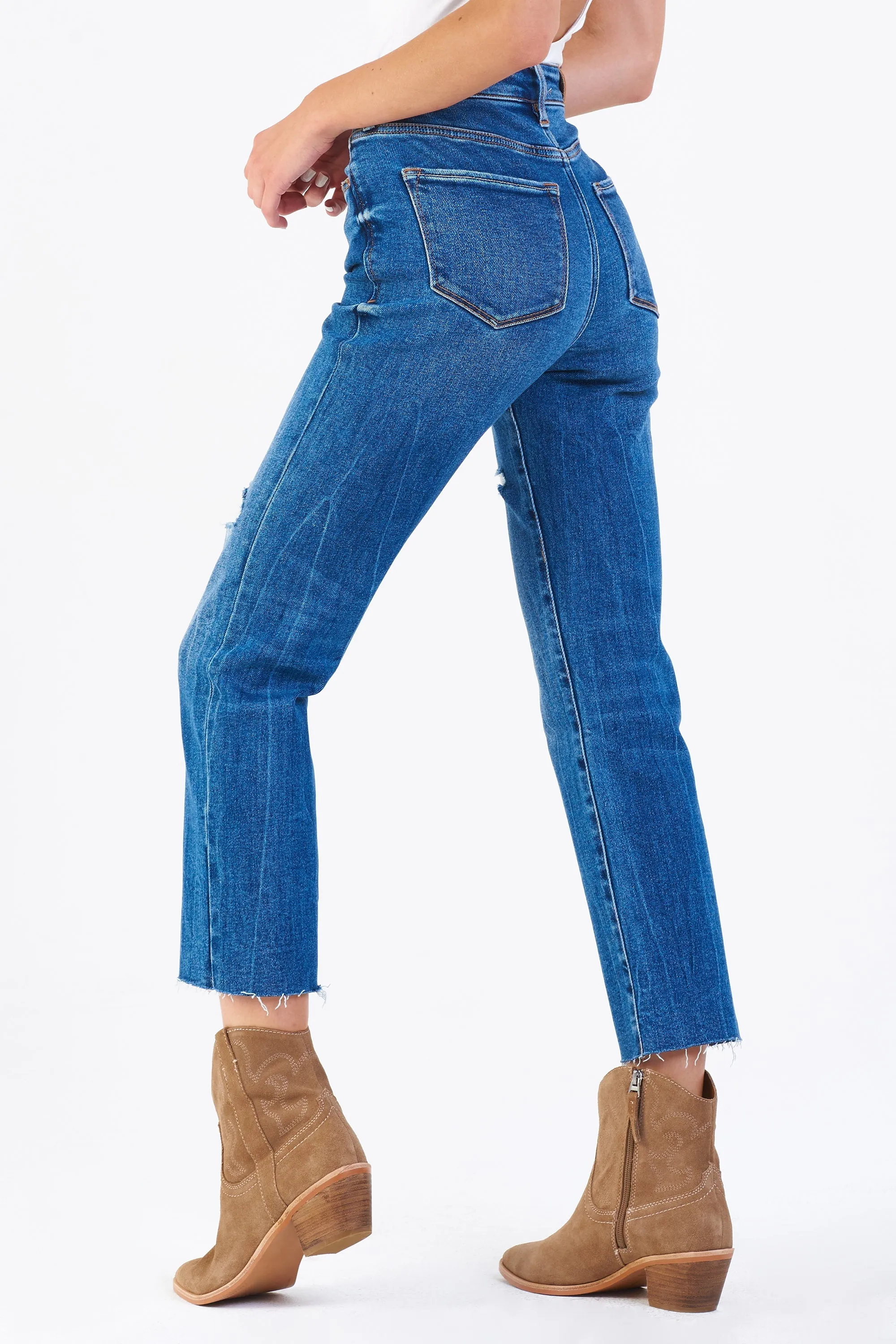 FRANKIE SUPER HIGH RISE CROPPED STRAIGHT JEANS NORMANDY