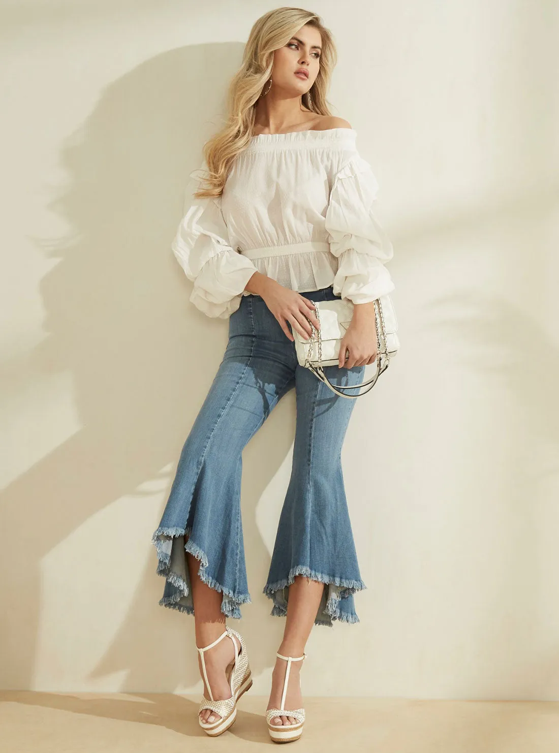 High-Rise Flare Denim Jeans in Sophia Wash